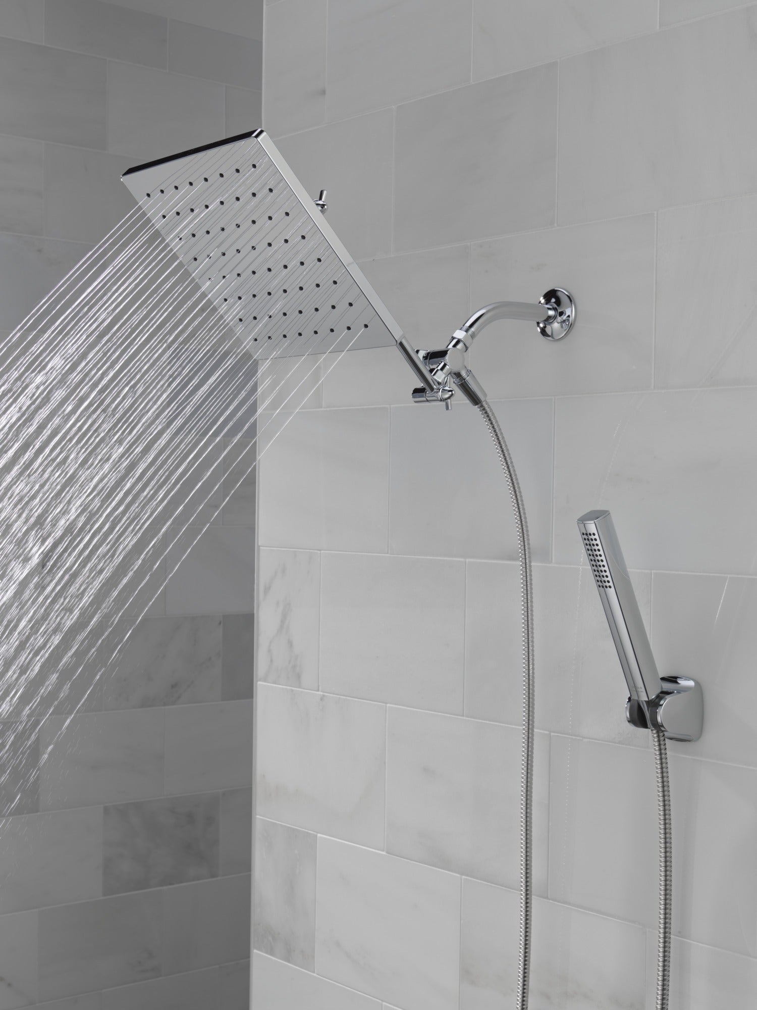 Delta Universal Showering Components 10 inch Raincan Shower Head & Hand Held Combo with Adjustable Extension Arm