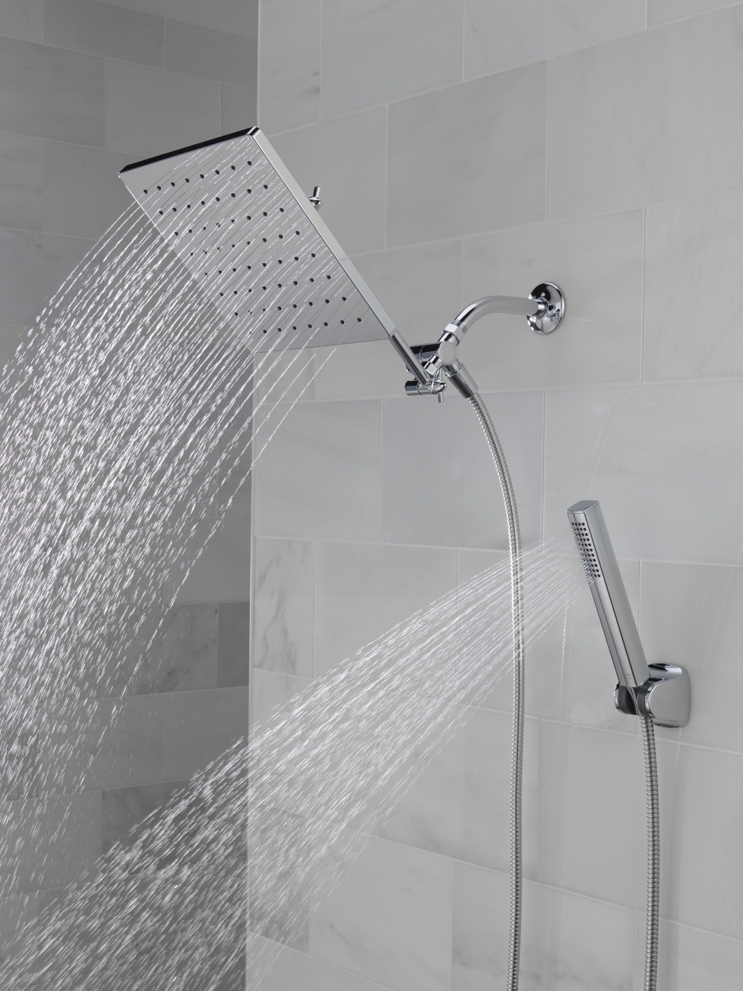 Delta Universal Showering Components 10 inch Raincan Shower Head & Hand Held Combo with Adjustable Extension Arm
