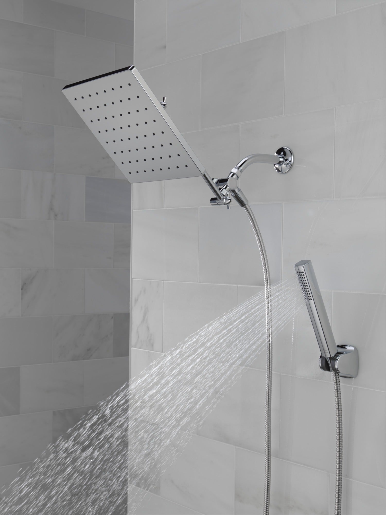 Delta Universal Showering Components 10 inch Raincan Shower Head & Hand Held Combo with Adjustable Extension Arm