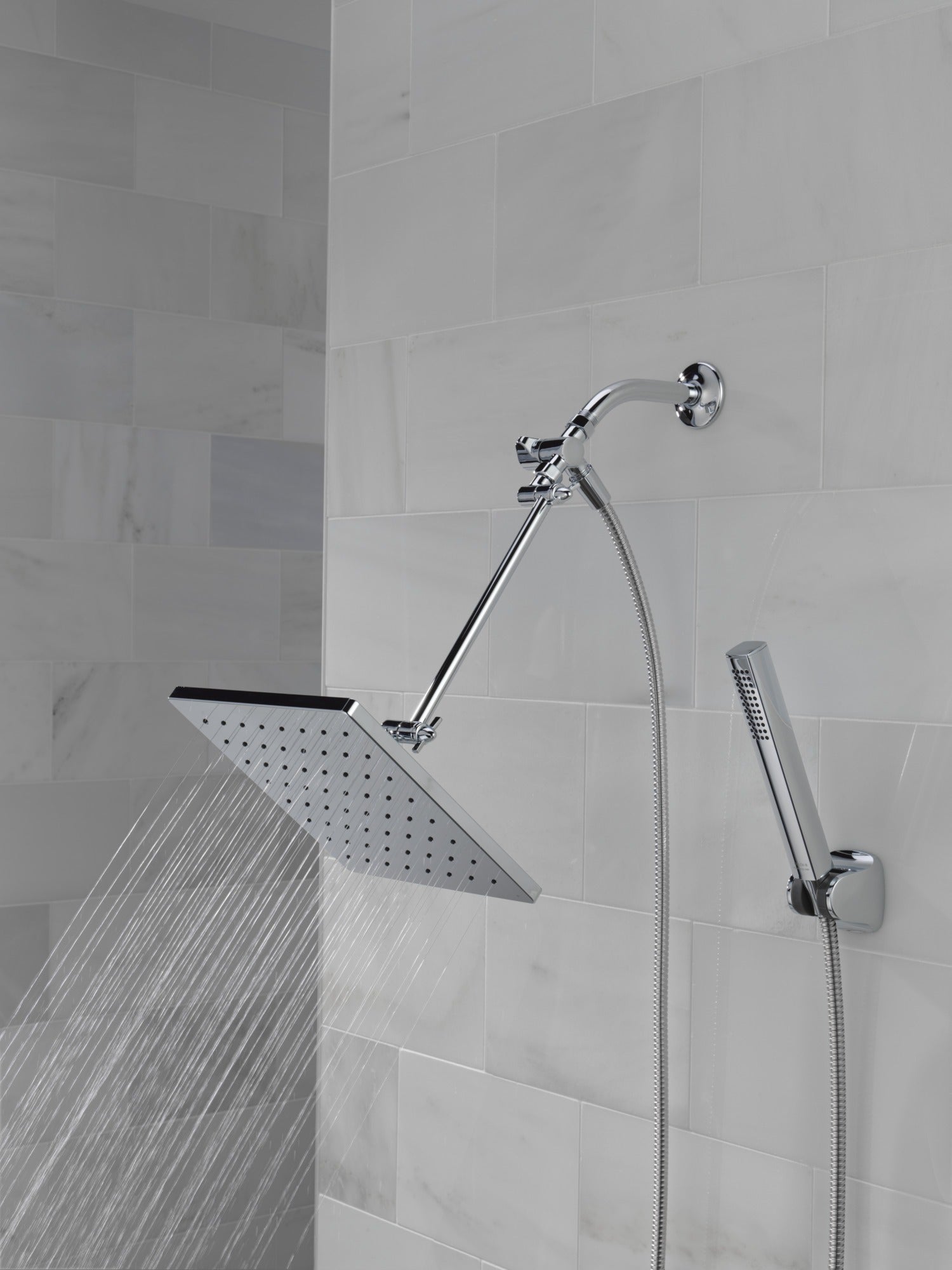 Delta Universal Showering Components 10 inch Raincan Shower Head & Hand Held Combo with Adjustable Extension Arm