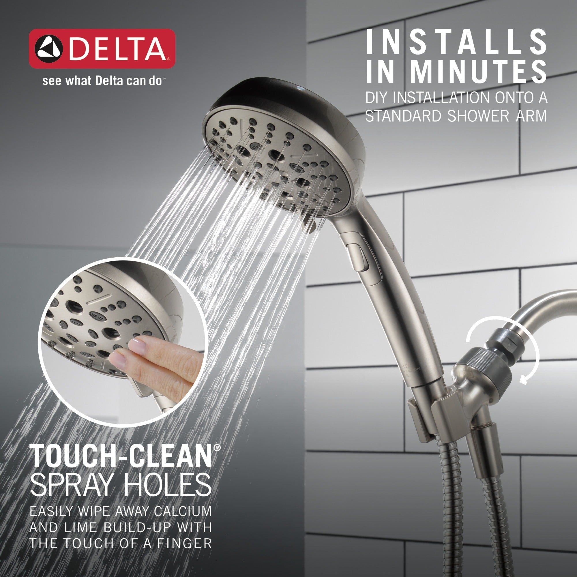 Delta Universal Showering Components H2Okinetic® 6-Setting Hand Shower
