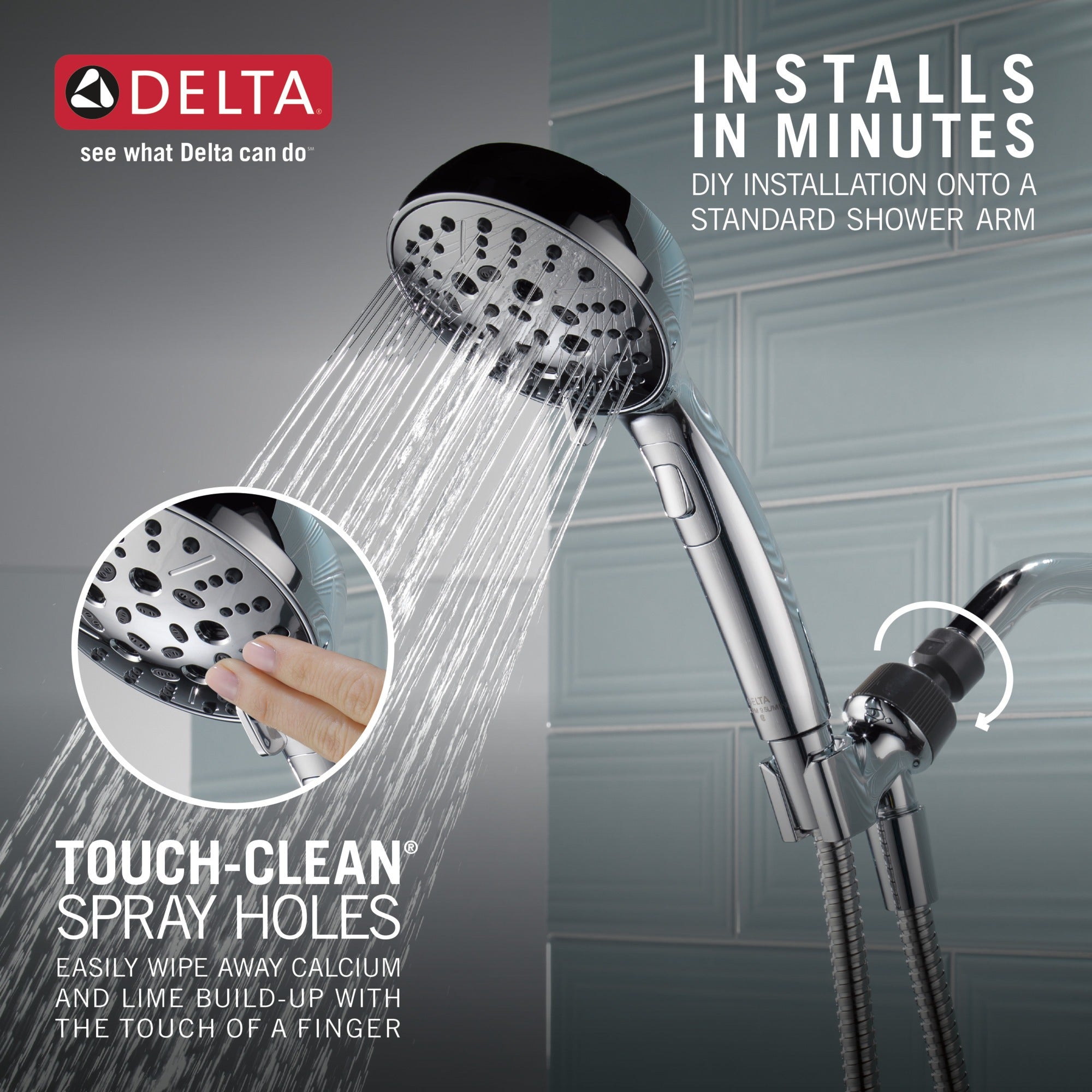Delta Universal Showering Components H2Okinetic® 6-Setting Hand Shower