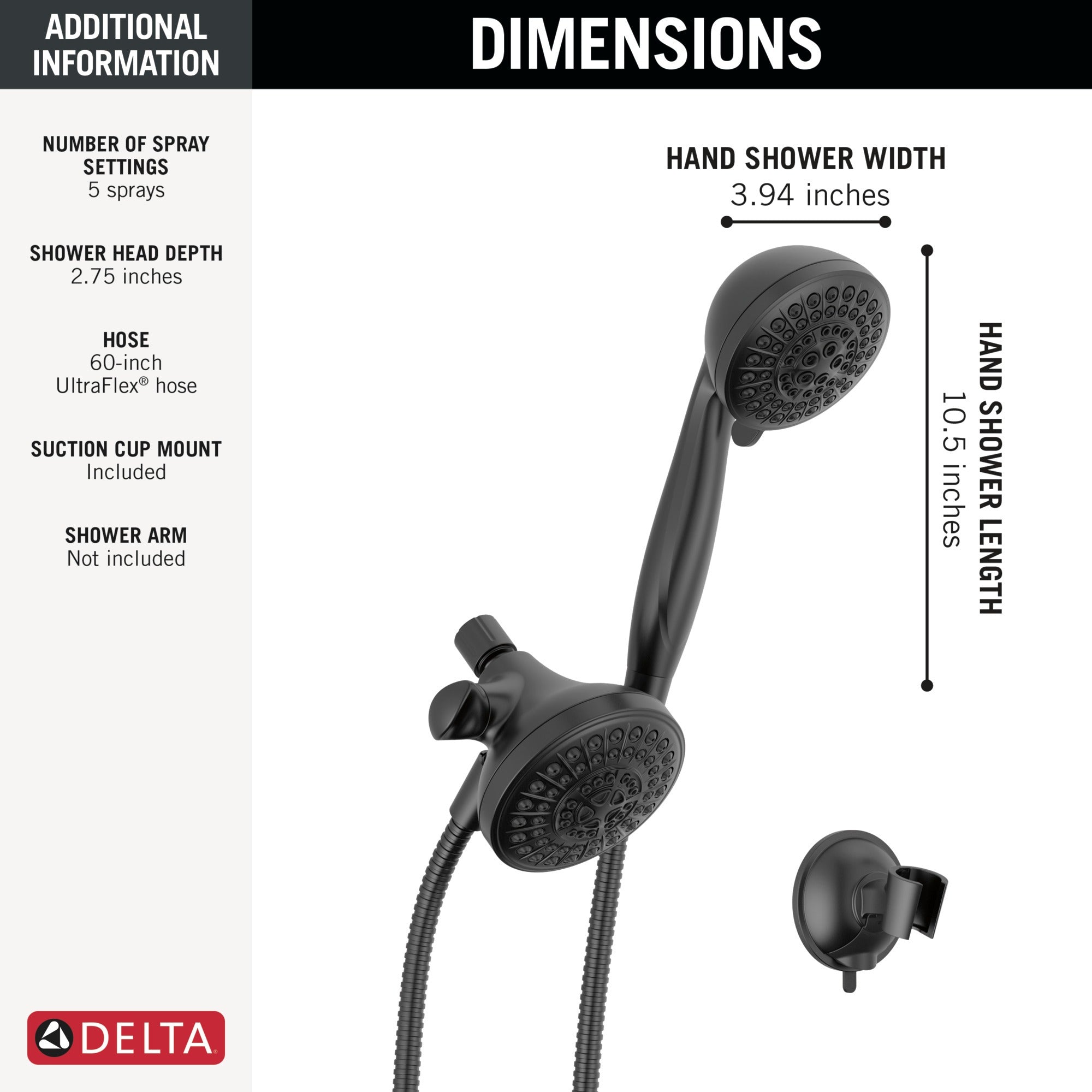 Delta Universal Showering Components 5 Function Combo Pack Shower