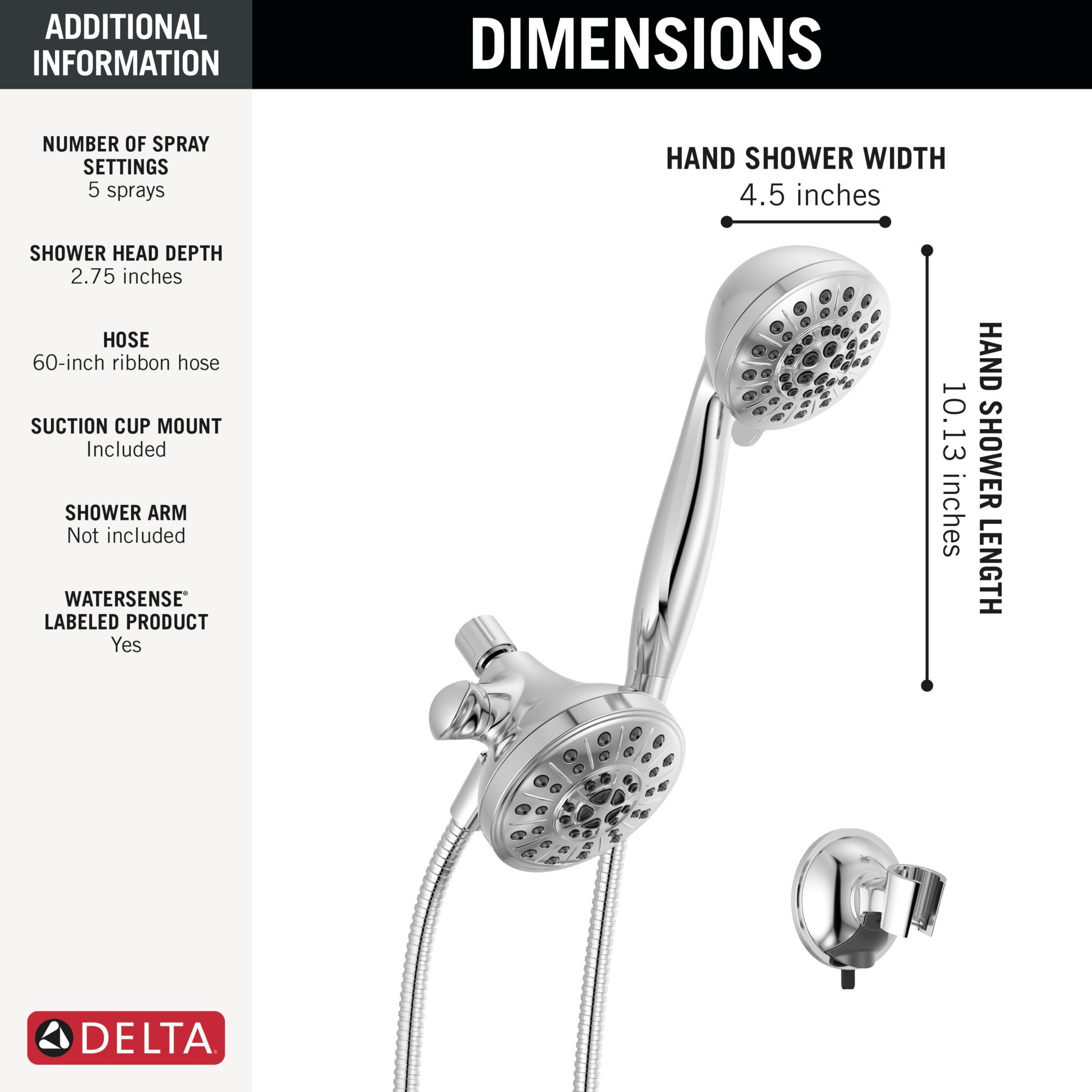 Delta Universal Showering Components 5-Setting Combo Pack with Anywhere Mount