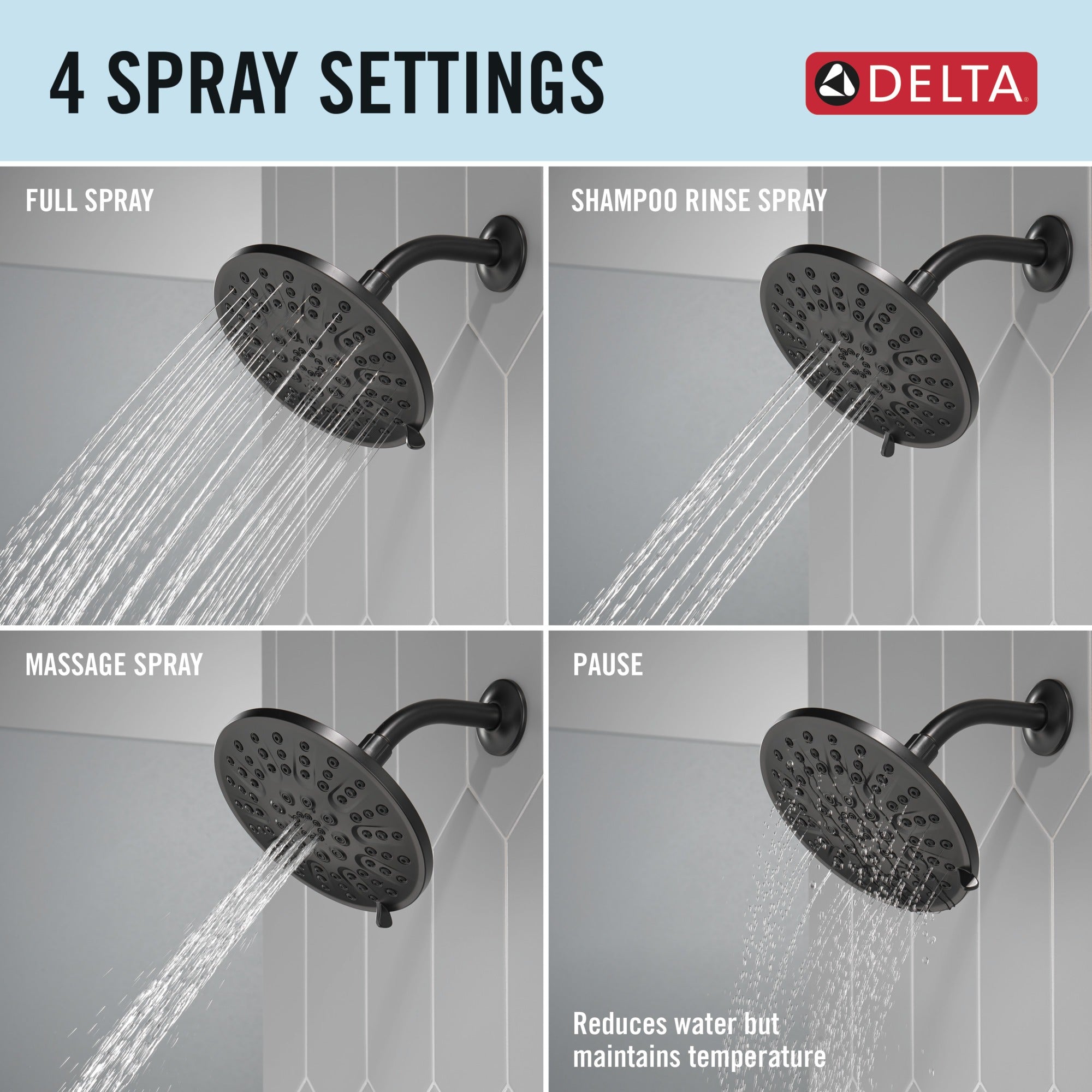Delta Universal Showering Components 4 Setting Shower Head