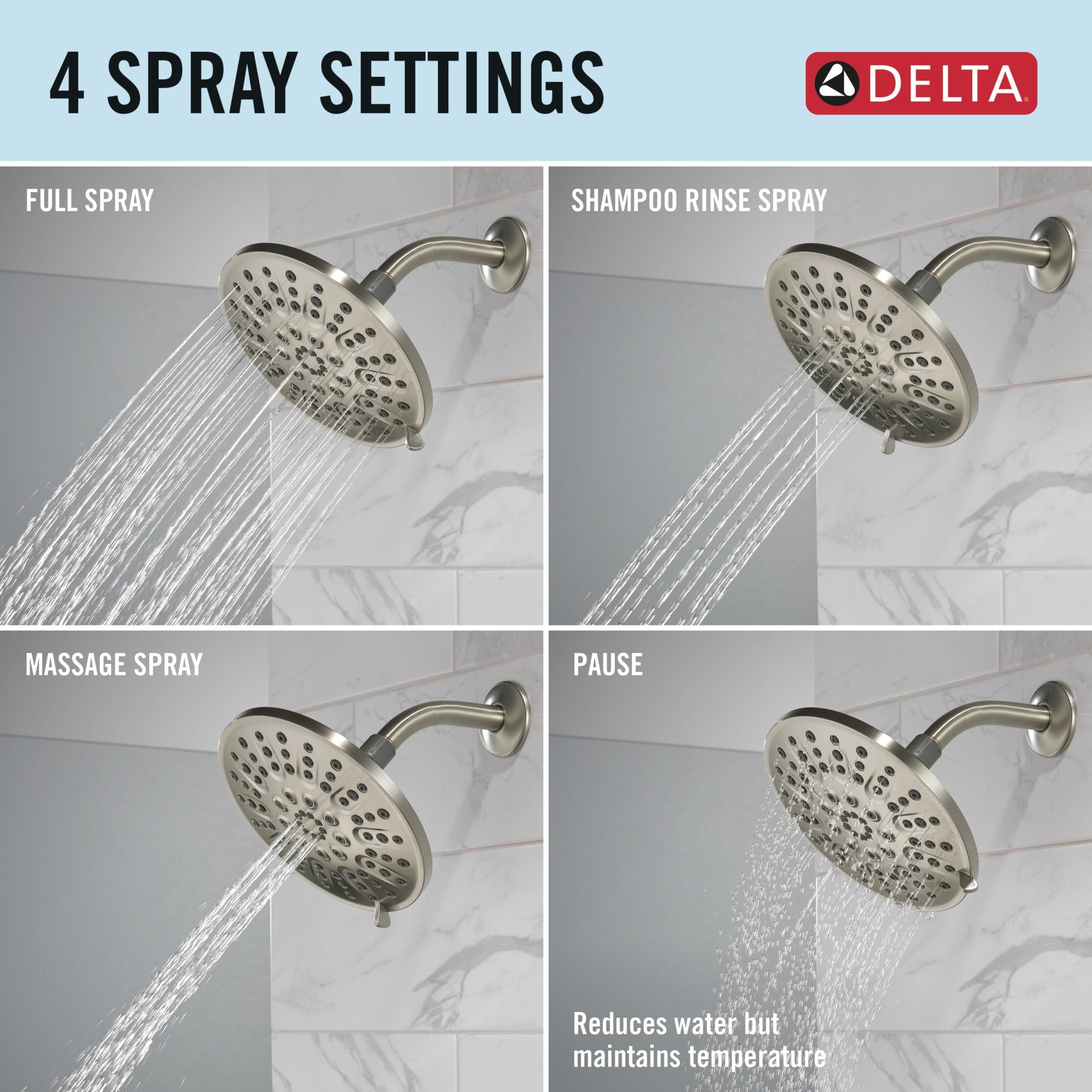 Delta Universal Showering Components 4 Setting Shower Head