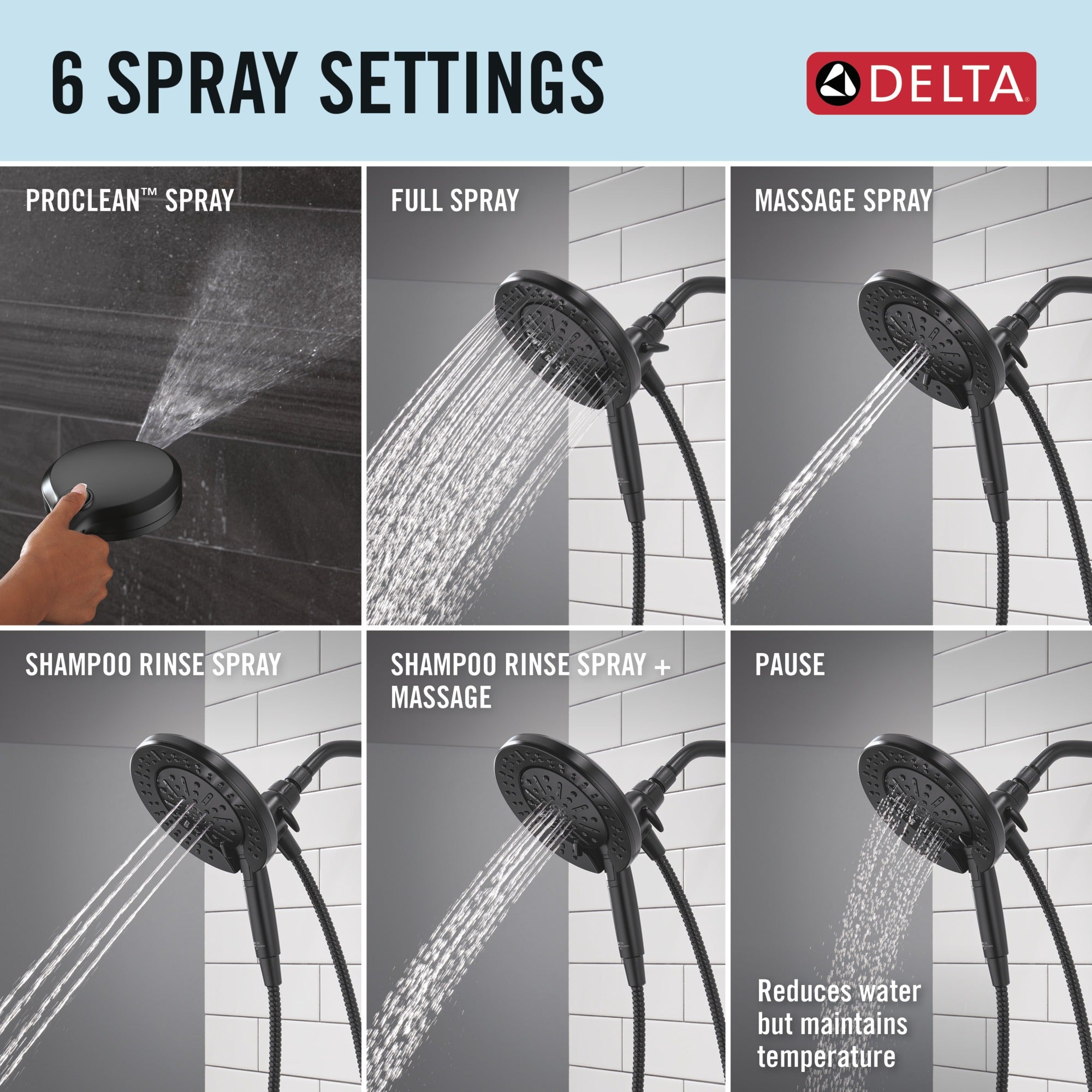 Delta Universal Showering Components 6-Setting In2ition® with ProClean®
