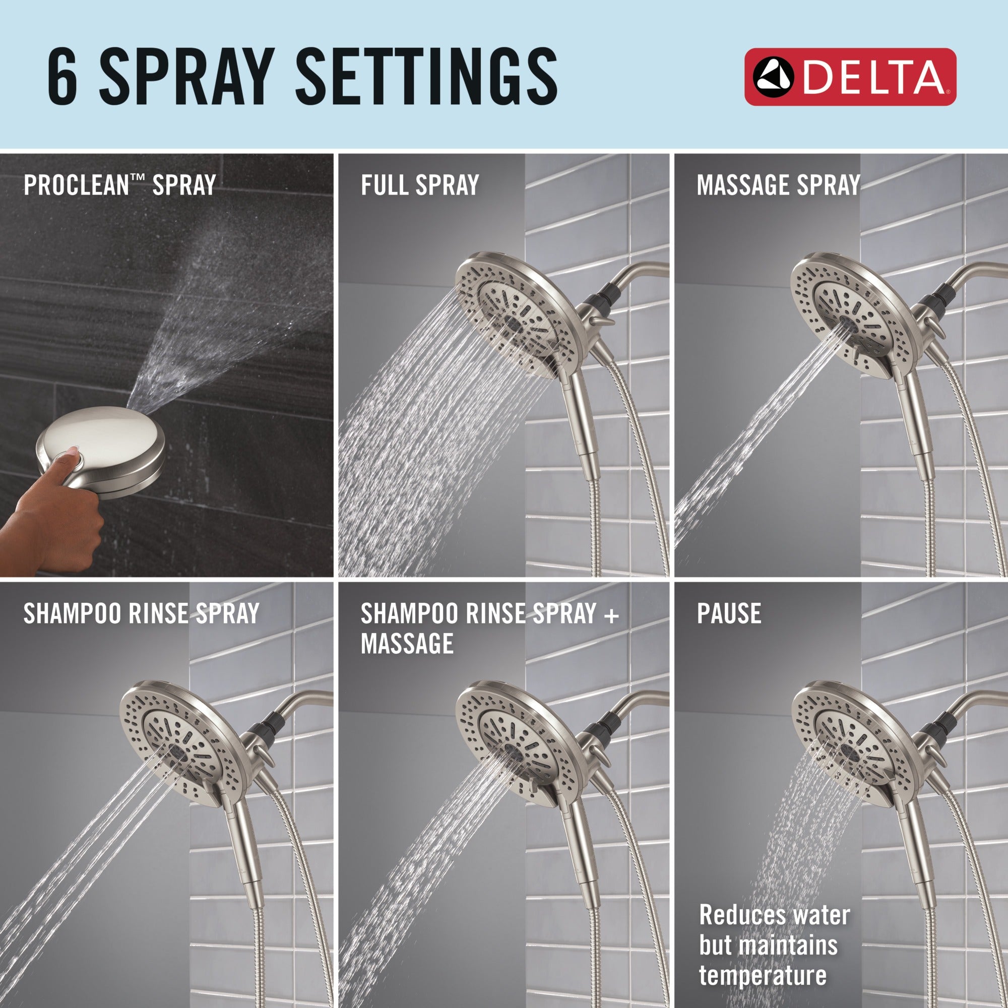 Delta Universal Showering Components 6-Setting In2ition® with ProClean®