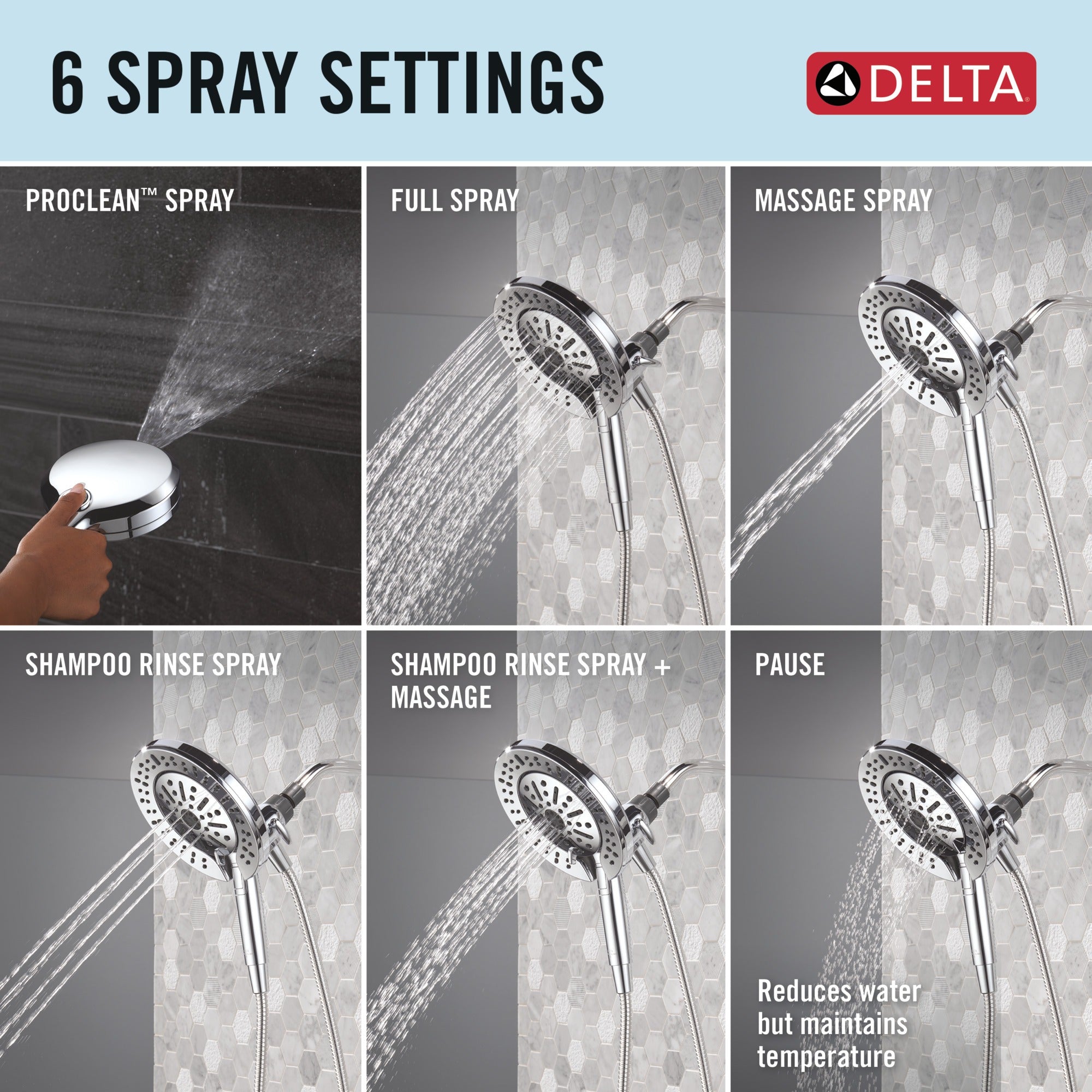 Delta Universal Showering Components 6-Setting In2ition® with ProClean®