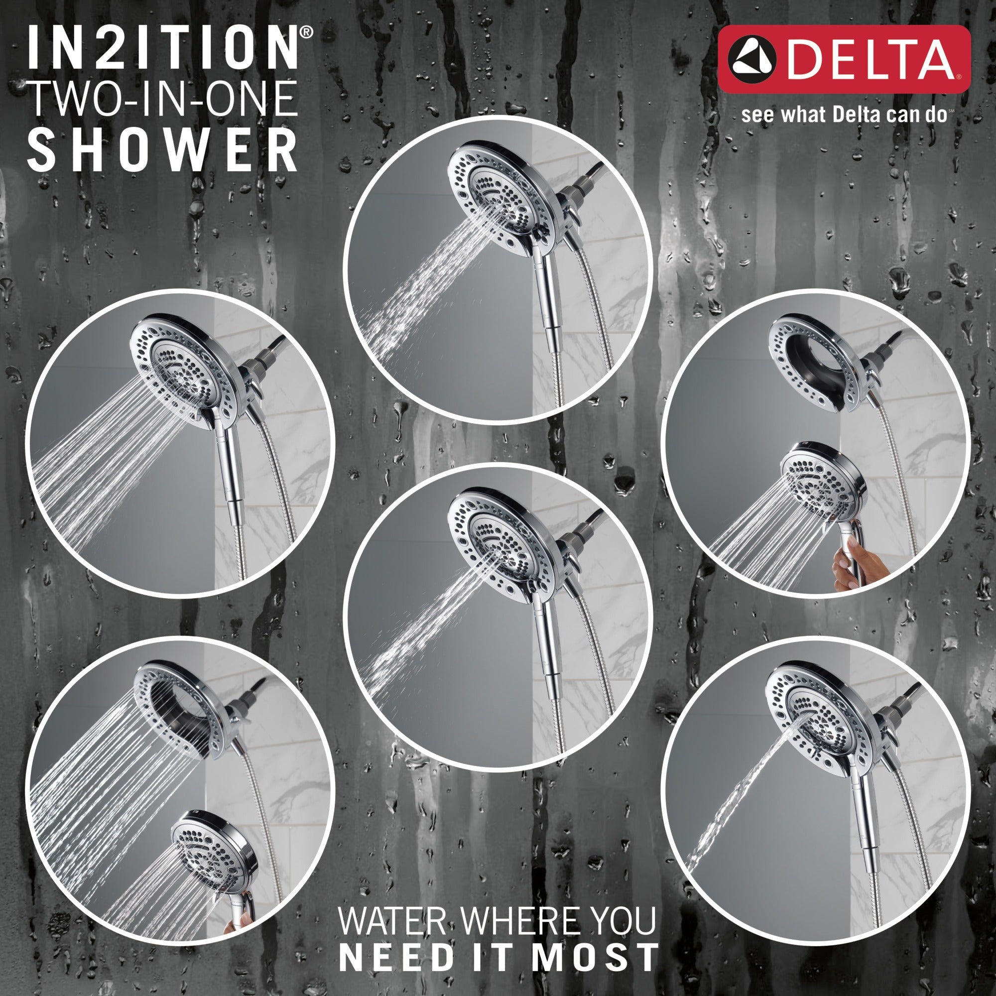 Delta Universal Showering Components In2ition® 7-Setting Two-in-One Shower