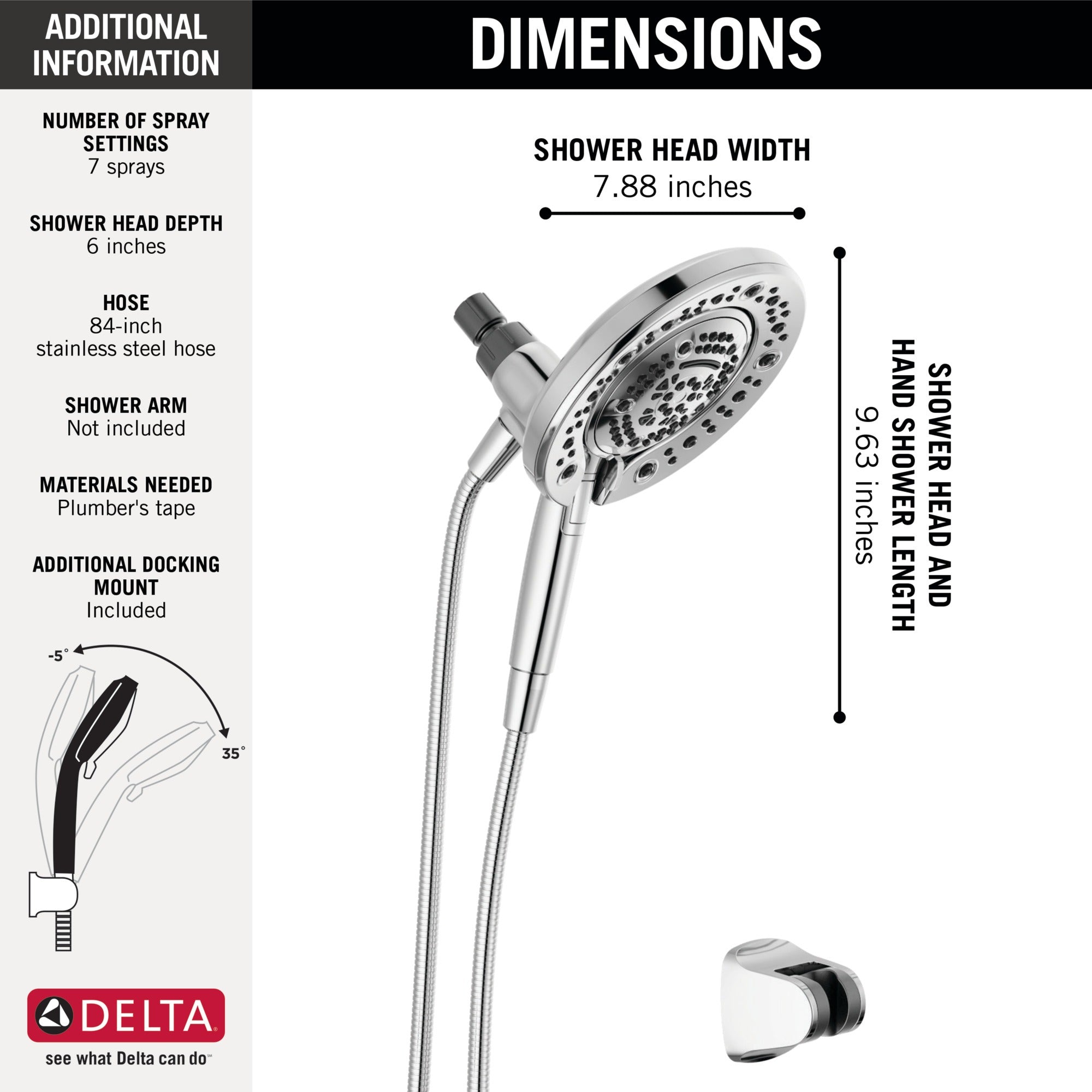 Delta Universal Showering Components In2ition® 7-Setting Two-in-One Shower