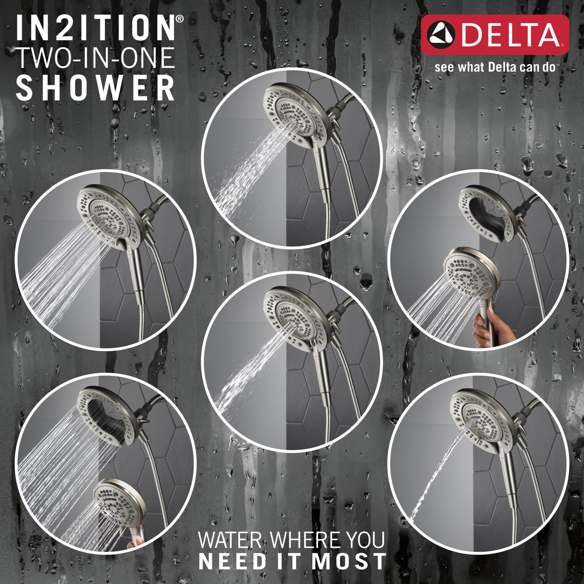 Delta Universal Showering Components In2ition® 7-Setting Two-in-One Shower