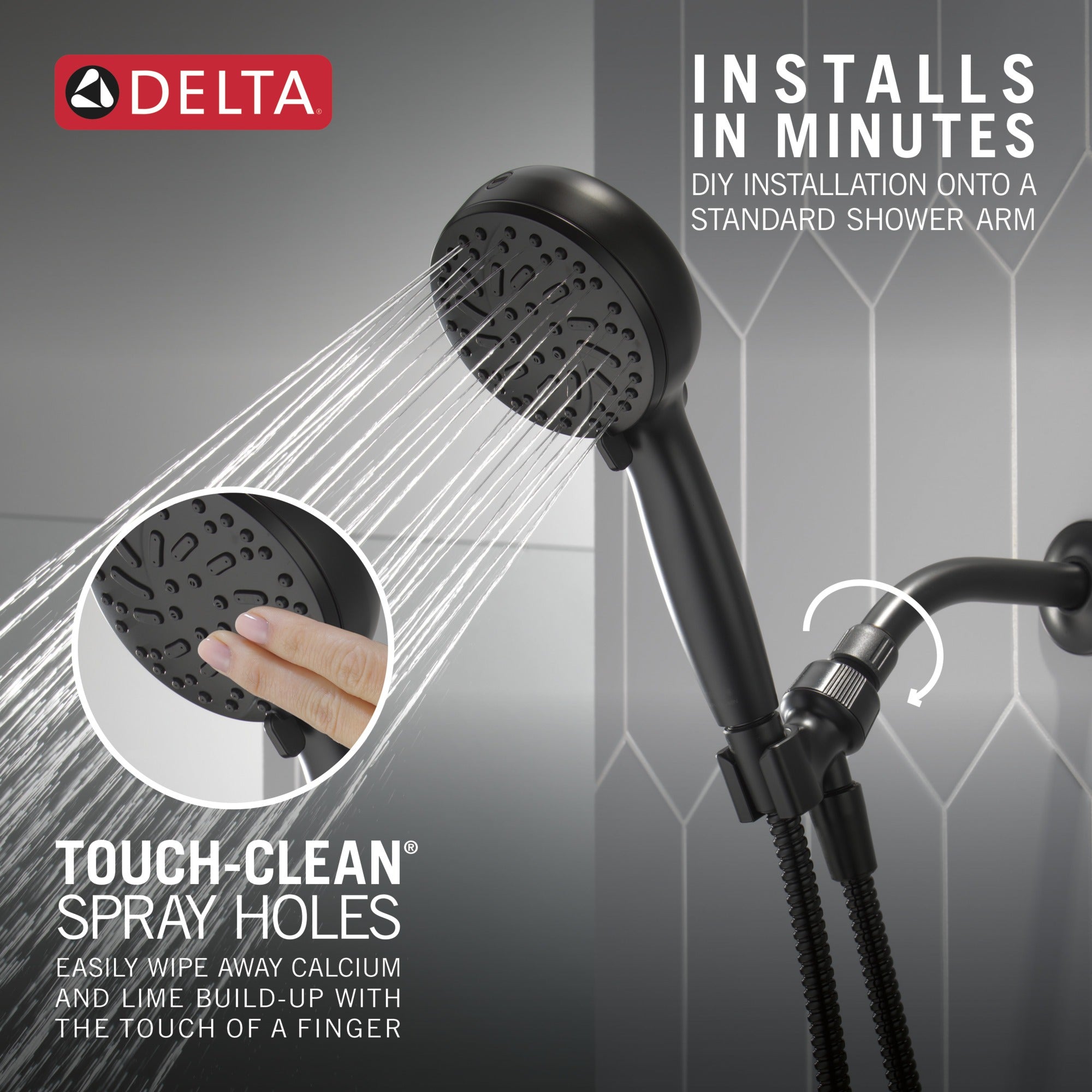 Delta Universal Showering Components 6-Setting Hand Shower with Cleaning Spray