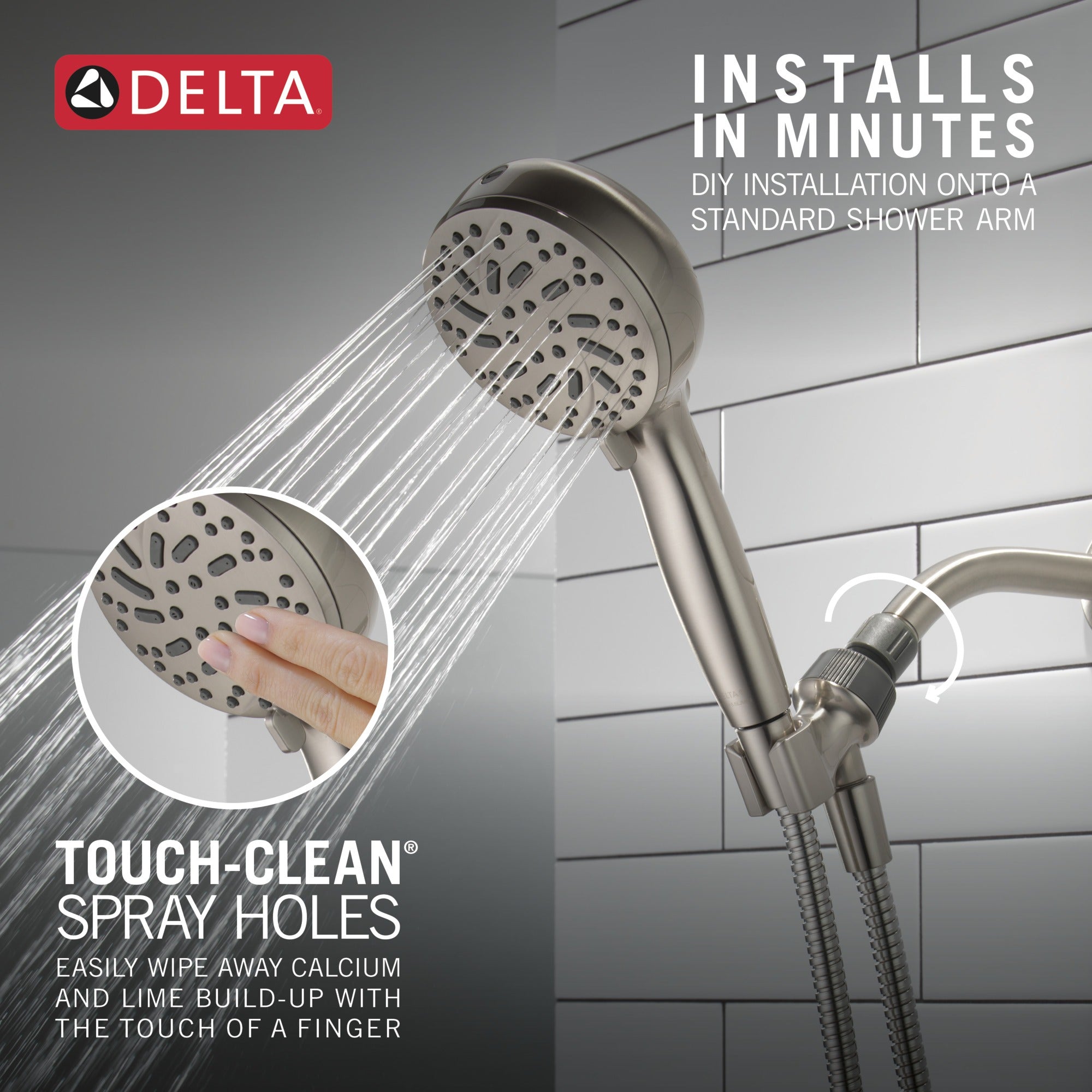 Delta Universal Showering Components 6-Setting Hand Shower with Cleaning Spray