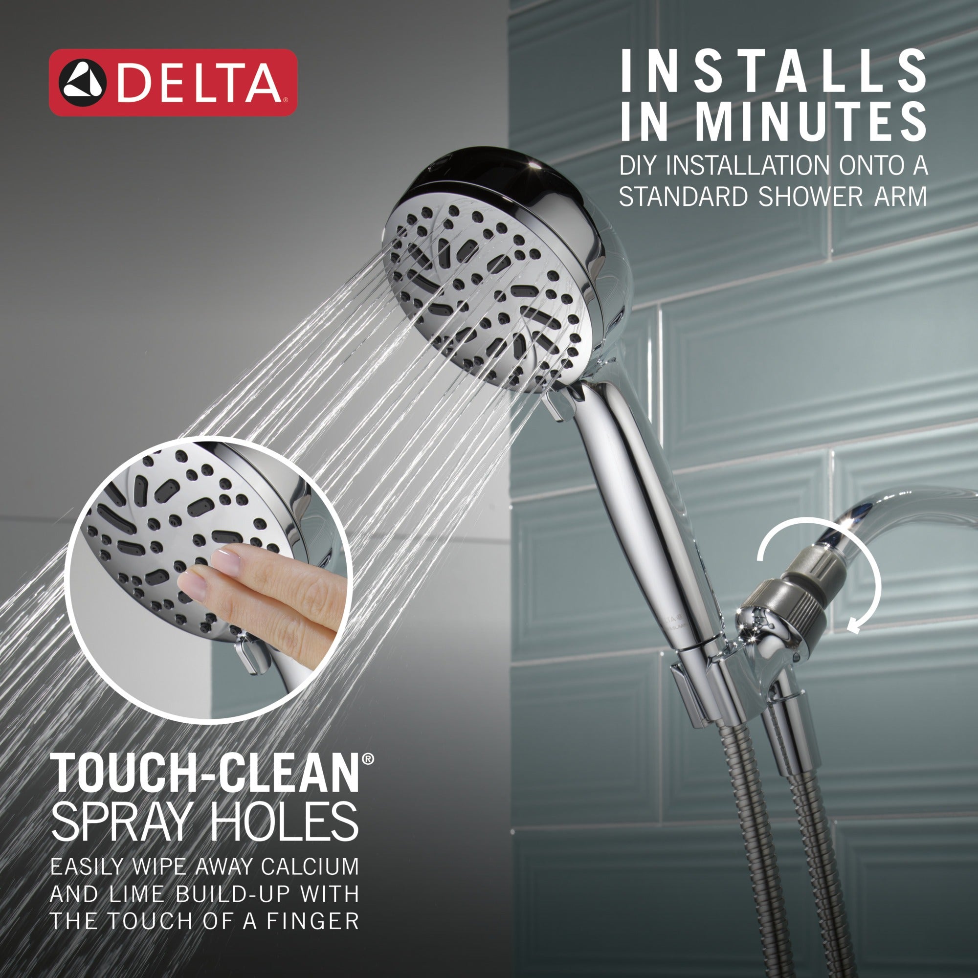 Delta Universal Showering Components 6-Setting Hand Shower with Cleaning Spray