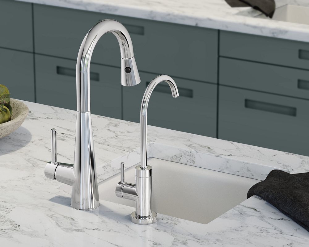 Sleek One-Handle Pulldown Bar Faucet