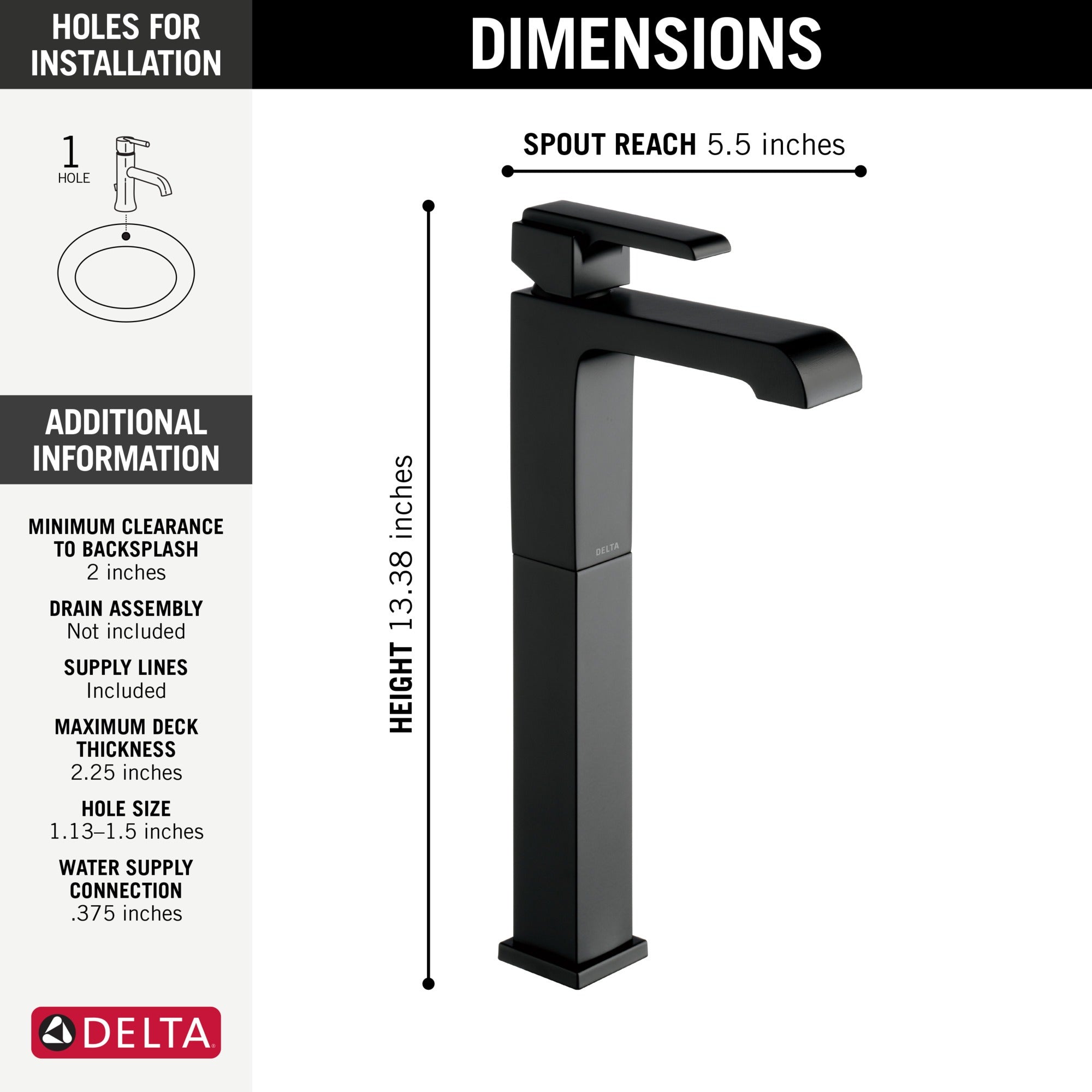Delta Ara® Single Handle Vessel Bathroom Faucet