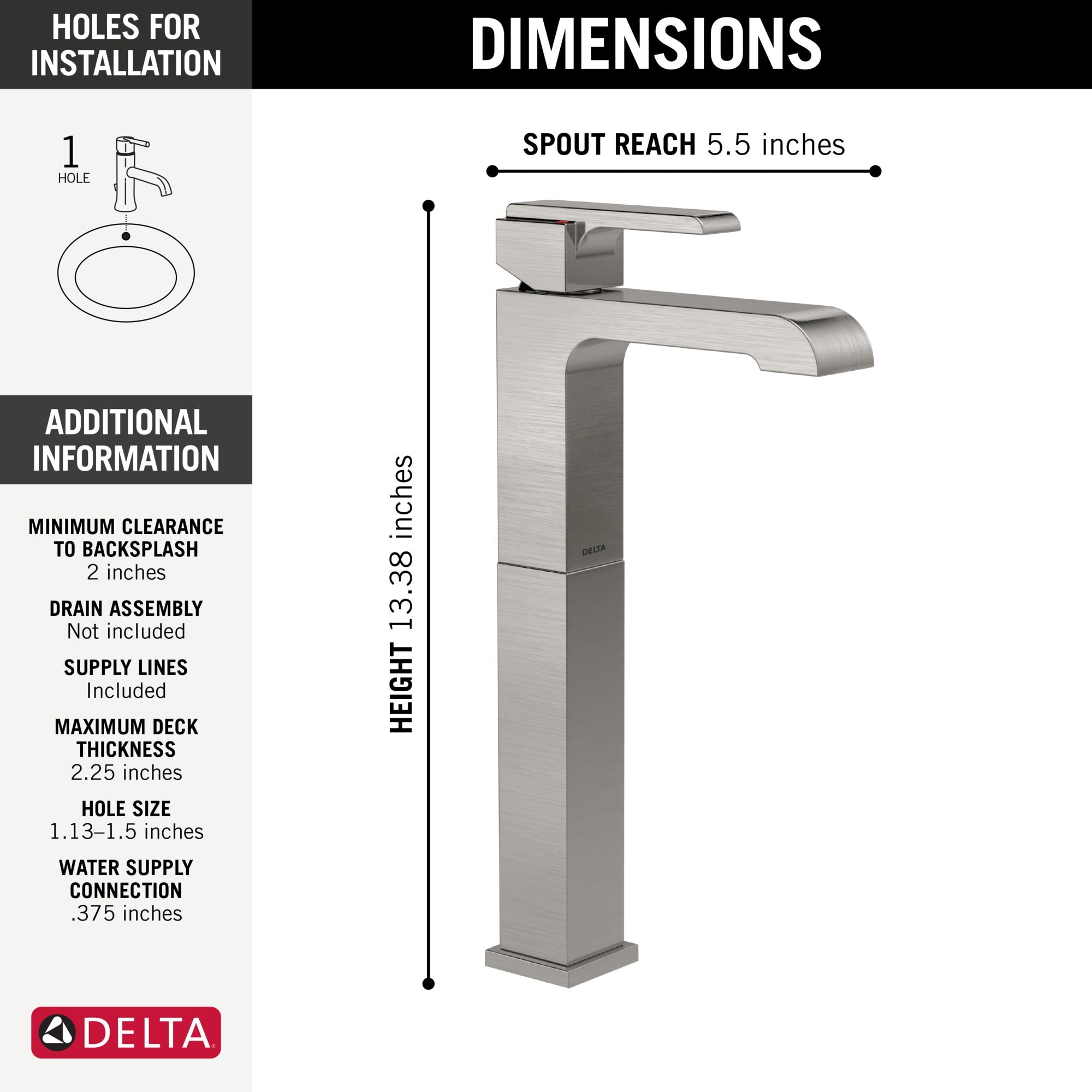 Delta Ara® Single Handle Vessel Bathroom Faucet