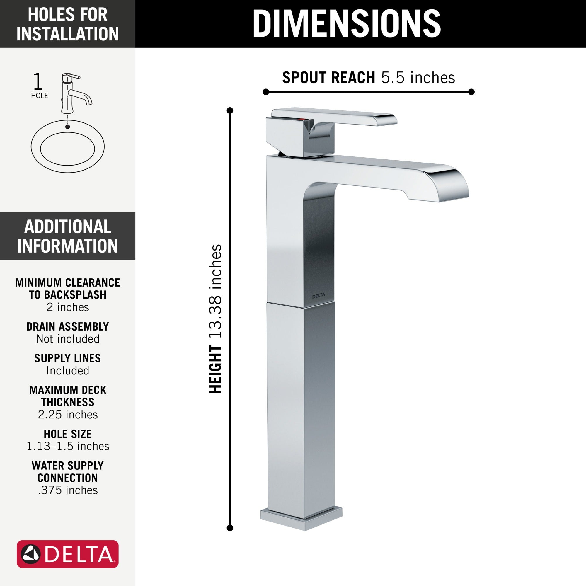 Delta Ara® Single Handle Vessel Bathroom Faucet