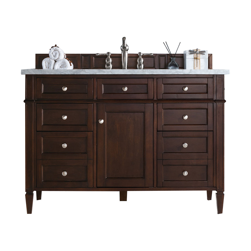 James Martin Brittany 48" Single Vanity in Burnished Mahogany with 3cm Countertop