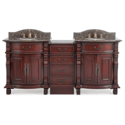 Chans Furniture GD4437-30SB-SET-CT20 78 Inch Traditional Style Solid Wood Hopkinton Double Sink Bathroom Vanity Set With Baltic Brown Top