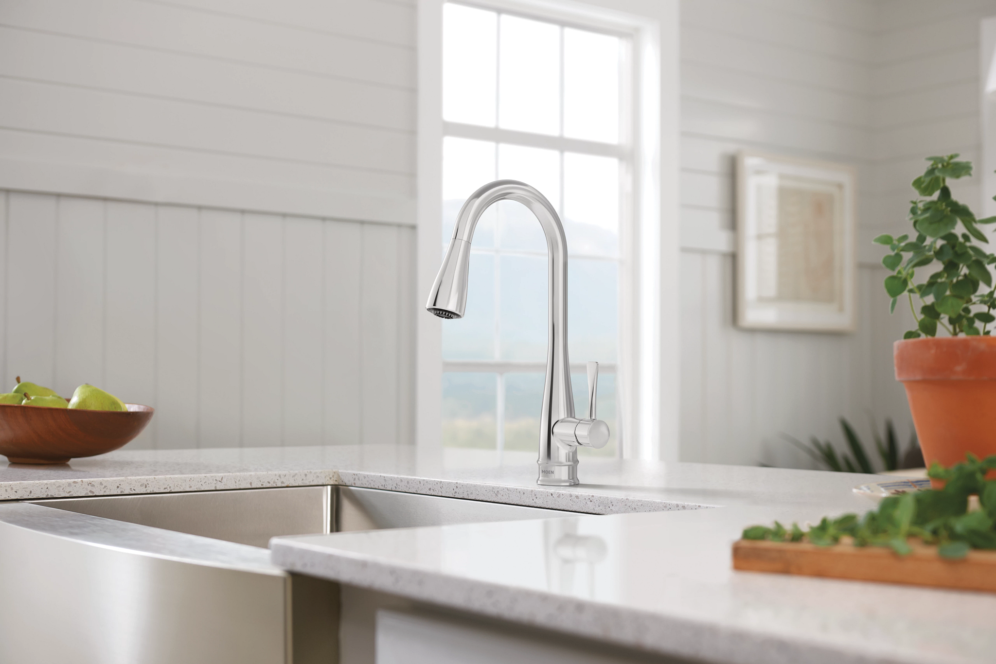 Moen 7804 Riverwood Chrome one-handle kitchen faucet