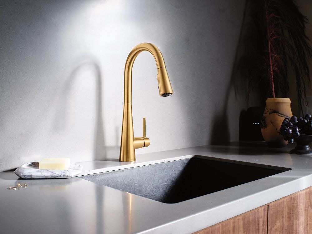 Sleek One-Handle High Arc Pulldown Kitchen Faucet