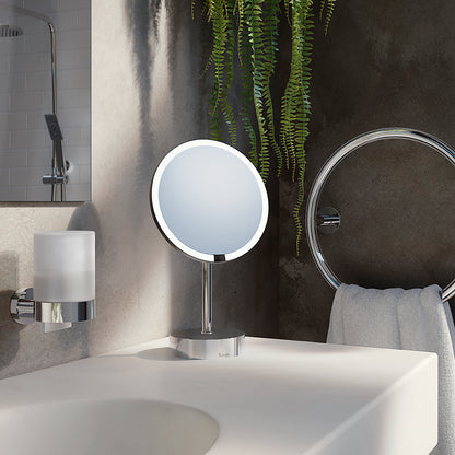 OUTLINE - Shaving/Make-up Mirror, Polished chrome, magnifies 7 times