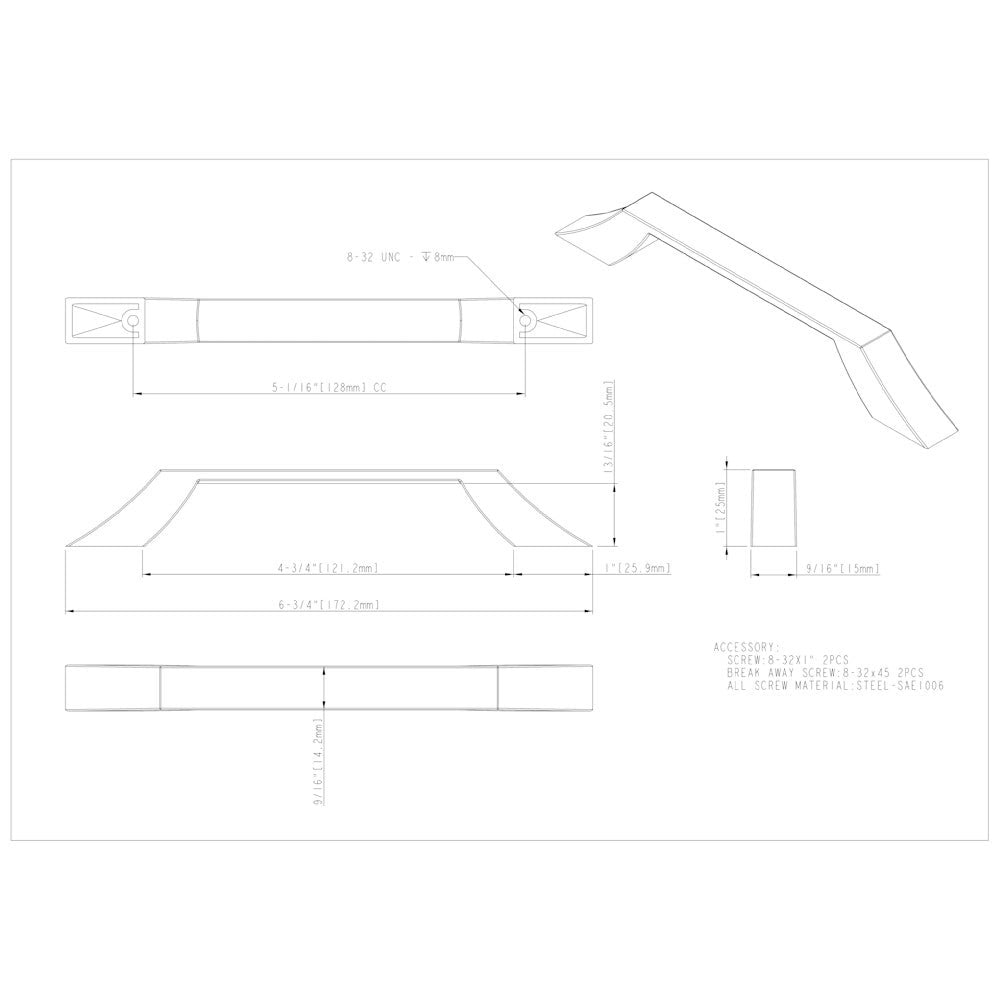 Hardware Resources 96 mm Center-to-Center Satin Nickel Square Royce Cabinet Pull