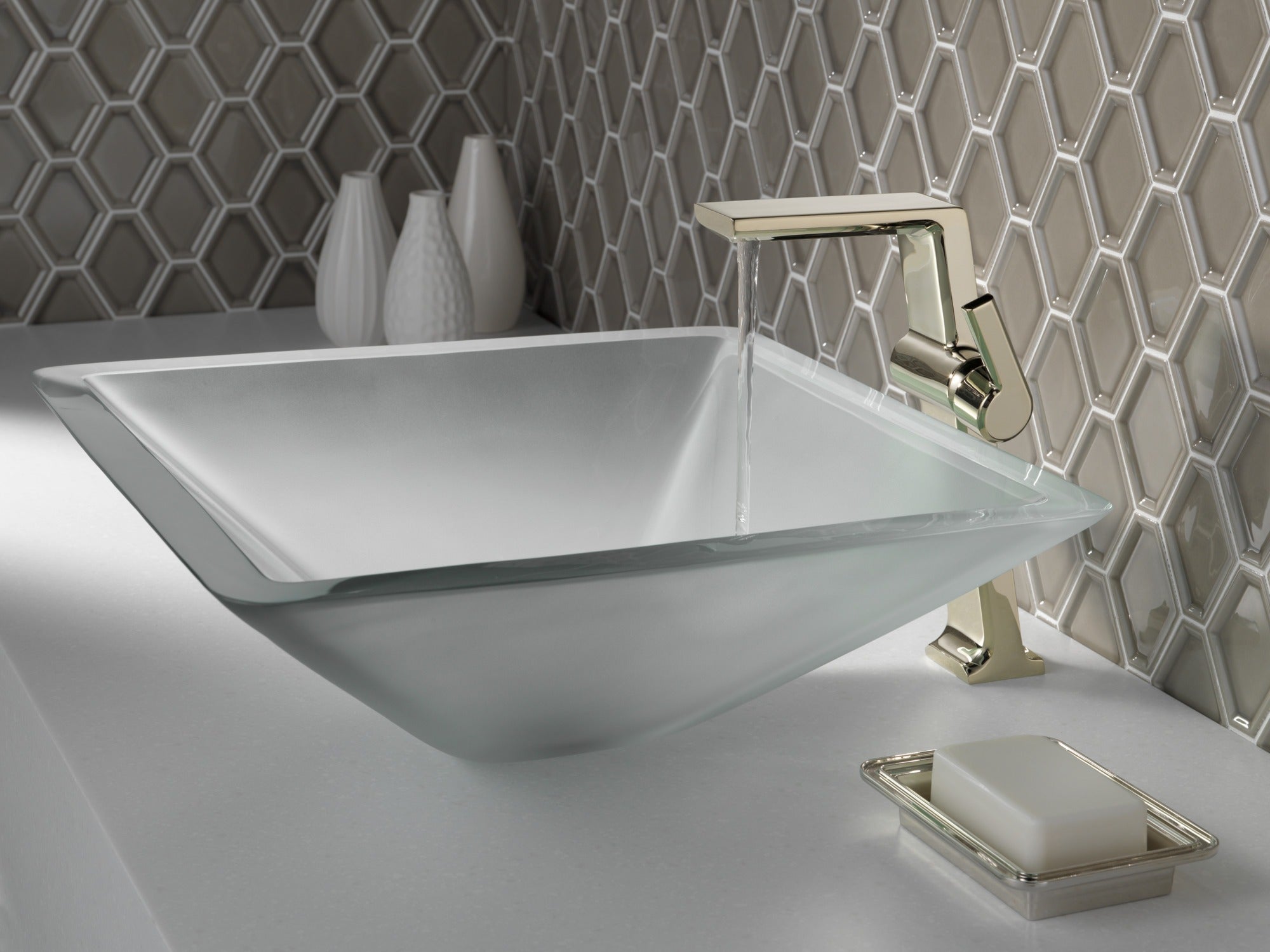 Delta Pivotal® Single Handle Vessel Bathroom Faucet