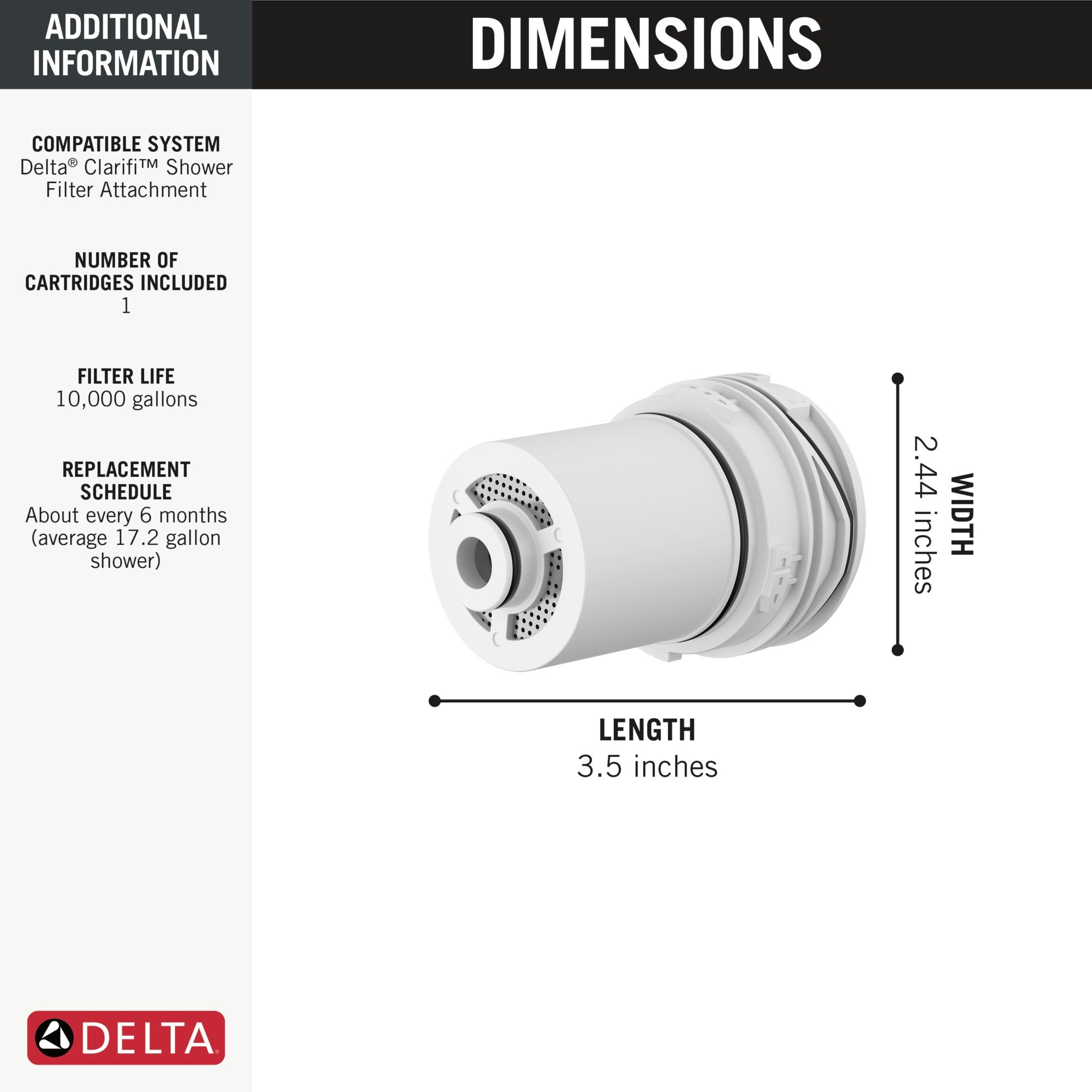 Delta Clarifi™ Shower Filter Replacement Cartridge