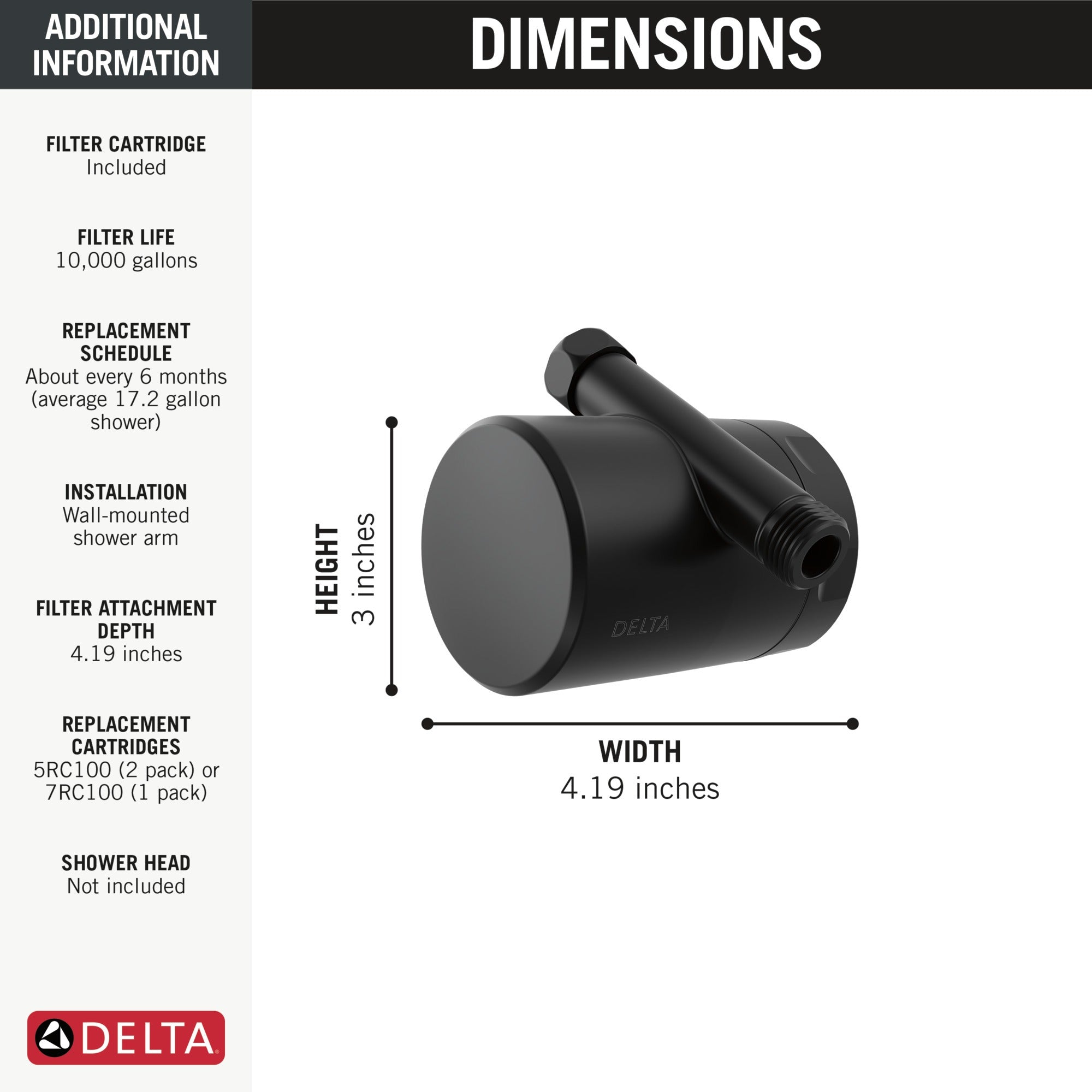 Delta Clarifi™ Standard Shower Filter Attachment