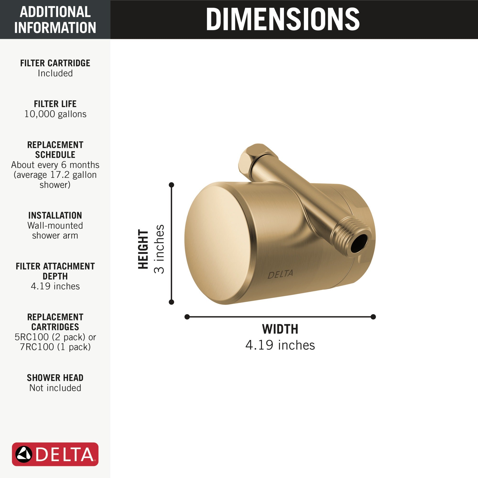 Delta Clarifi™ Standard Shower Filter Attachment