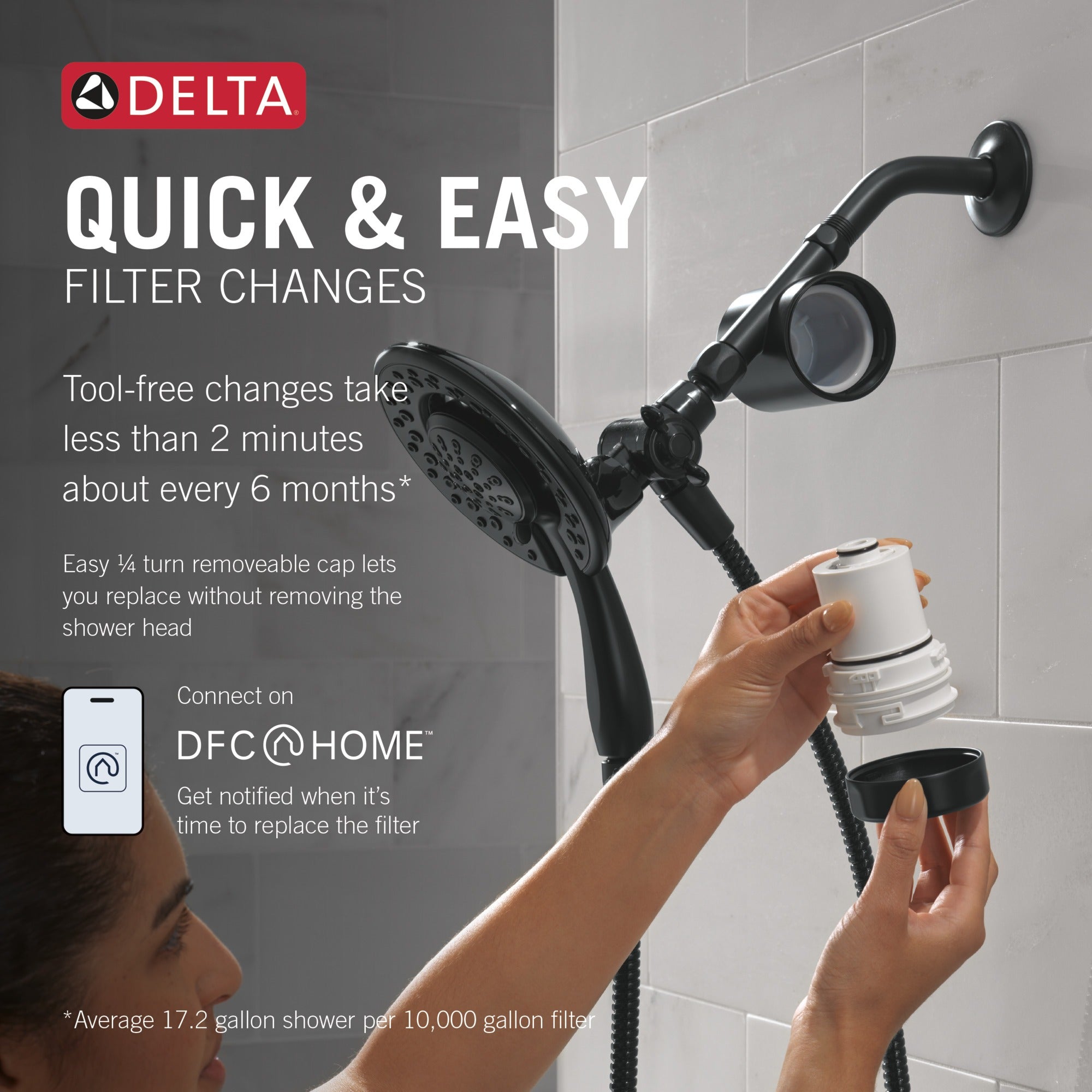 Delta Clarifi™ Shower Filter Attachment with 4-Setting In2ition®