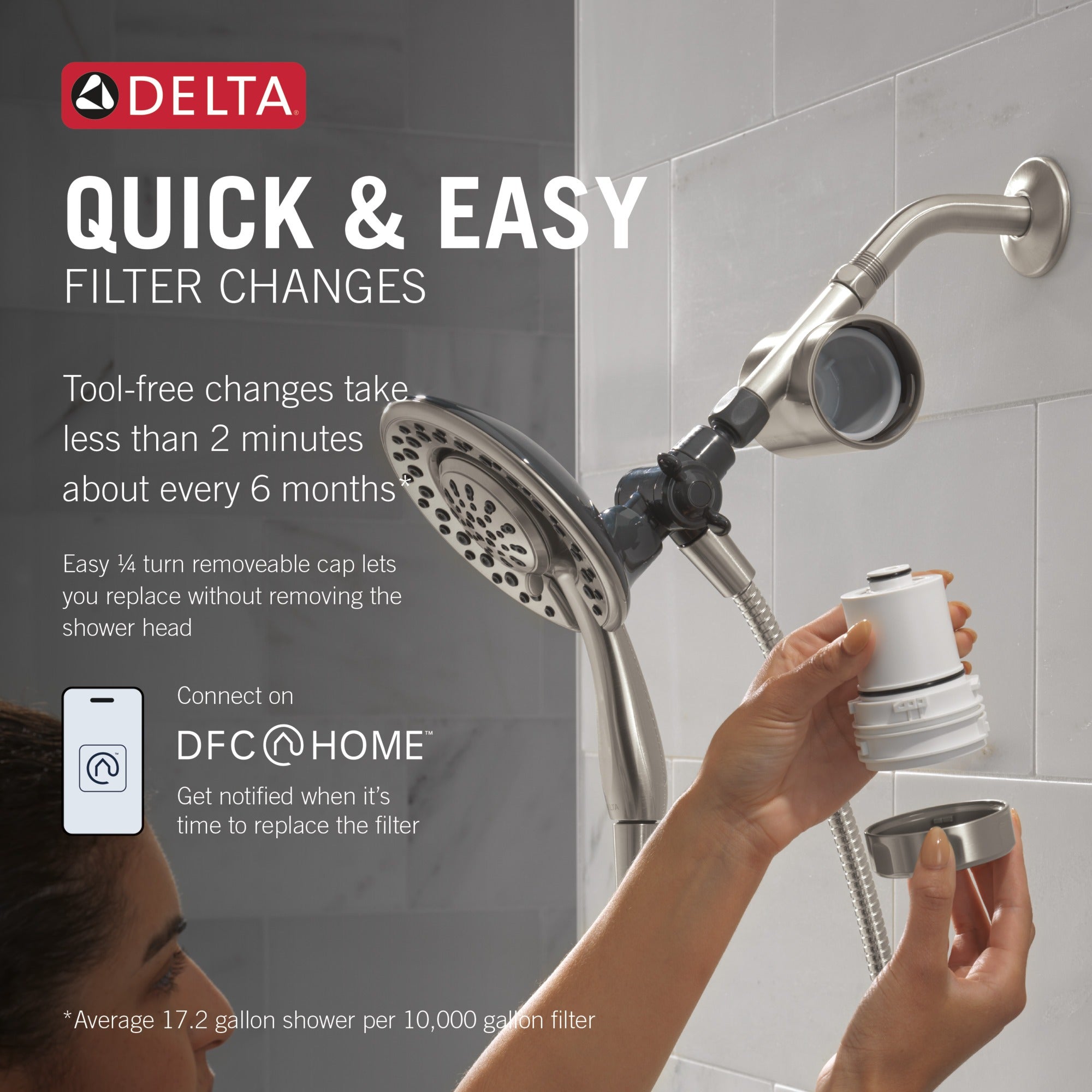 Delta Clarifi™ Shower Filter Attachment with 4-Setting In2ition®