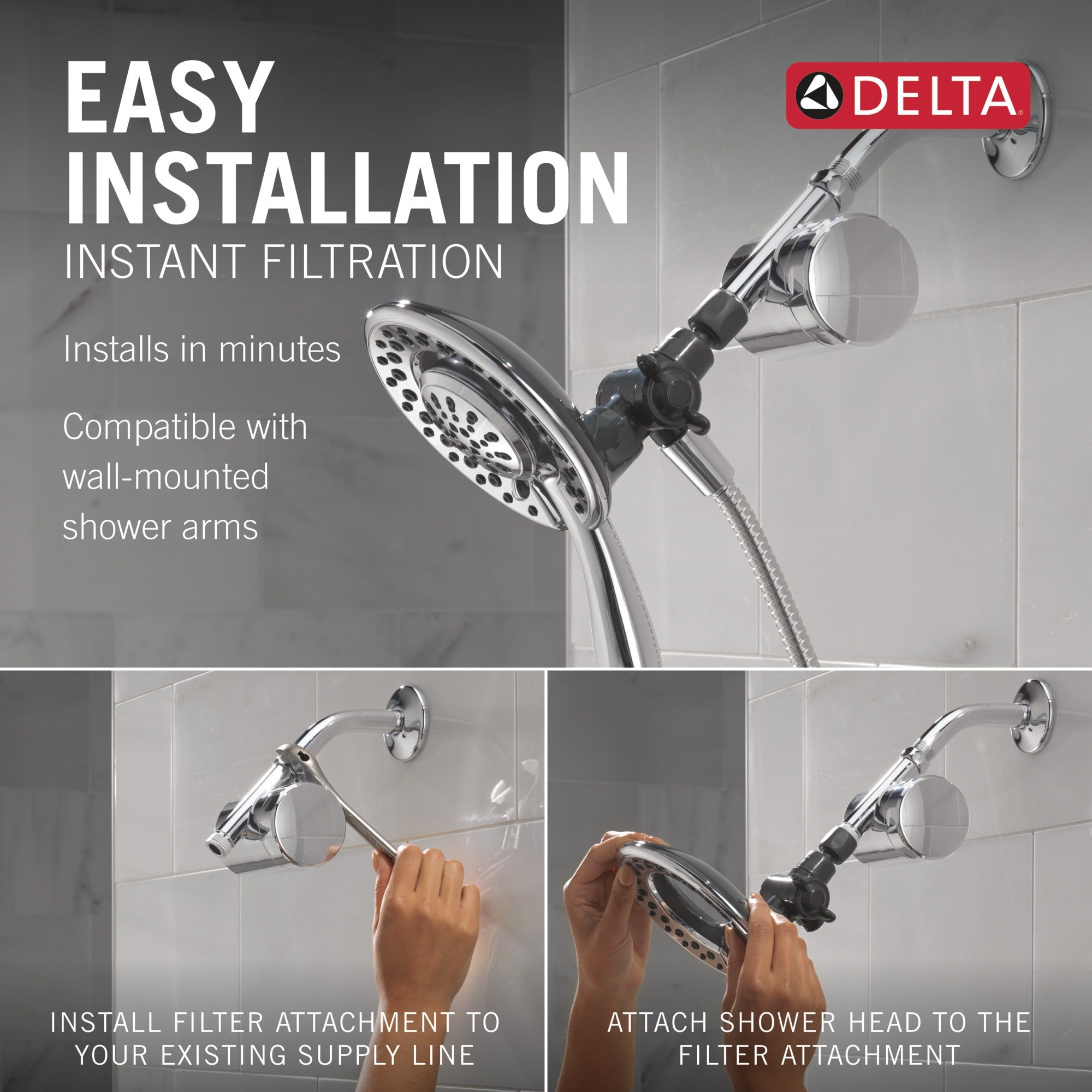 Delta Clarifi™ Shower Filter Attachment with 4-Setting In2ition®