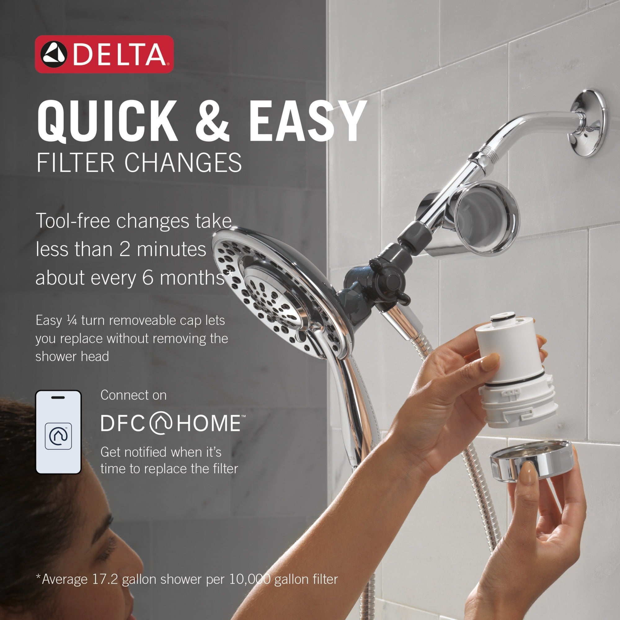 Delta Clarifi™ Shower Filter Attachment with 4-Setting In2ition®
