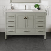 Eviva London Bath Vanity with Carrara Quartz Top and Undermount Porcelain Sink (20"-60")