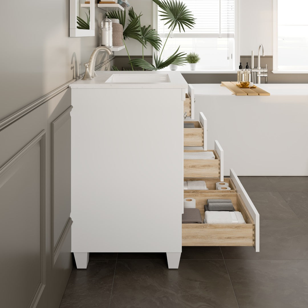 Eviva Acclaim Bath Vanity with Counter Top and Undermount Porcelain Sink (24"-30")
