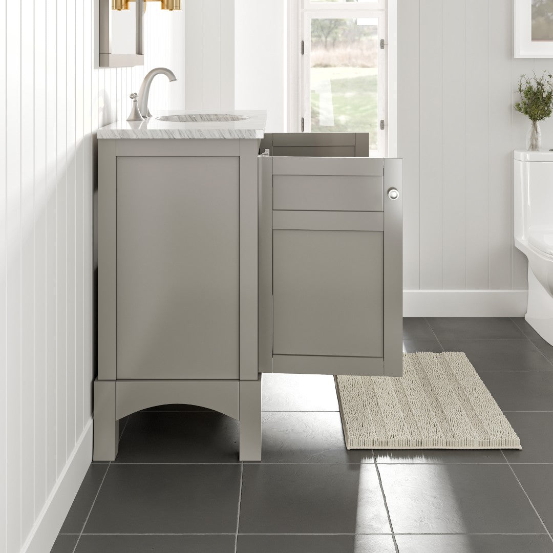 Eviva New York Bath Vanity with Carrara Marble Top and Undermount Porcelain Sink (24"-36")