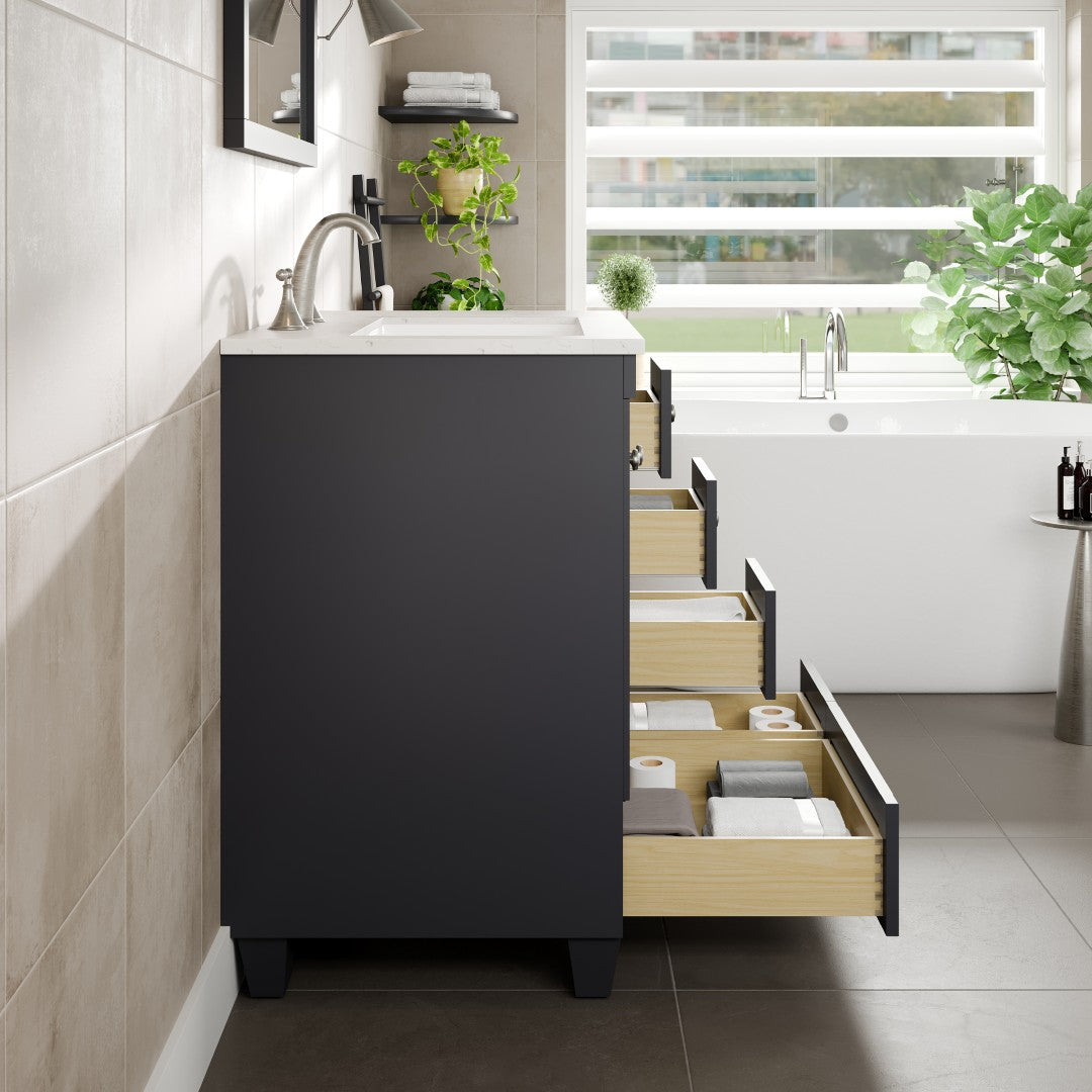 Eviva Acclaim Bath Vanity with Counter Top and Undermount Porcelain Sink (24"-30")