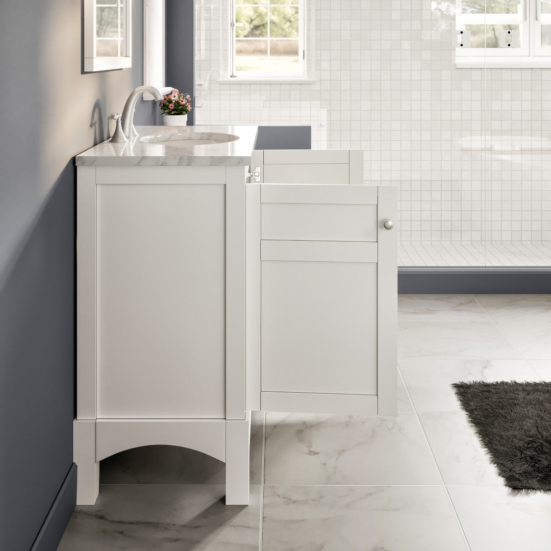 Eviva New York Bath Vanity with Carrara Marble Top and Undermount Porcelain Sink (24"-36")