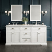 Eviva Epic Bath Vanity with Carrara Quartz Top and Undermount Porcelain Sinks (48"-100")