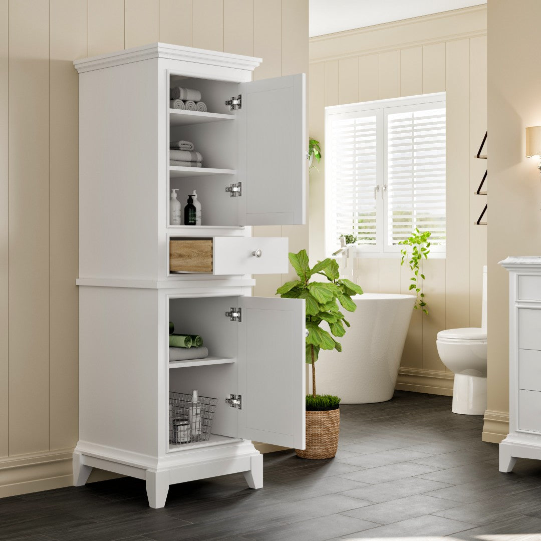 Eviva Elite Stamford 21 in. W x 18 in. D Freestanding Linen Cabinet