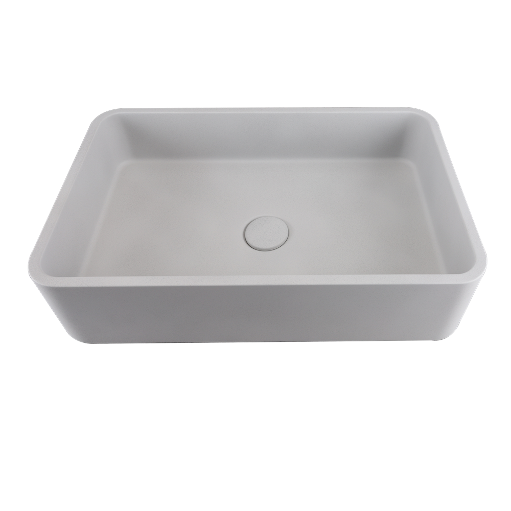Dawn Rectangle Shape Concrete Vanity Top, Gray White CSUF10060GW