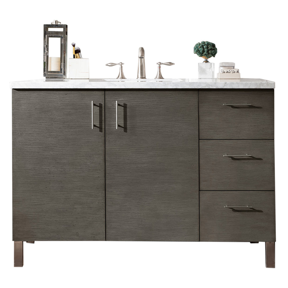 James Martin Metropolitan 48" Single Vanity in Silver Oak with 3cm Countertop