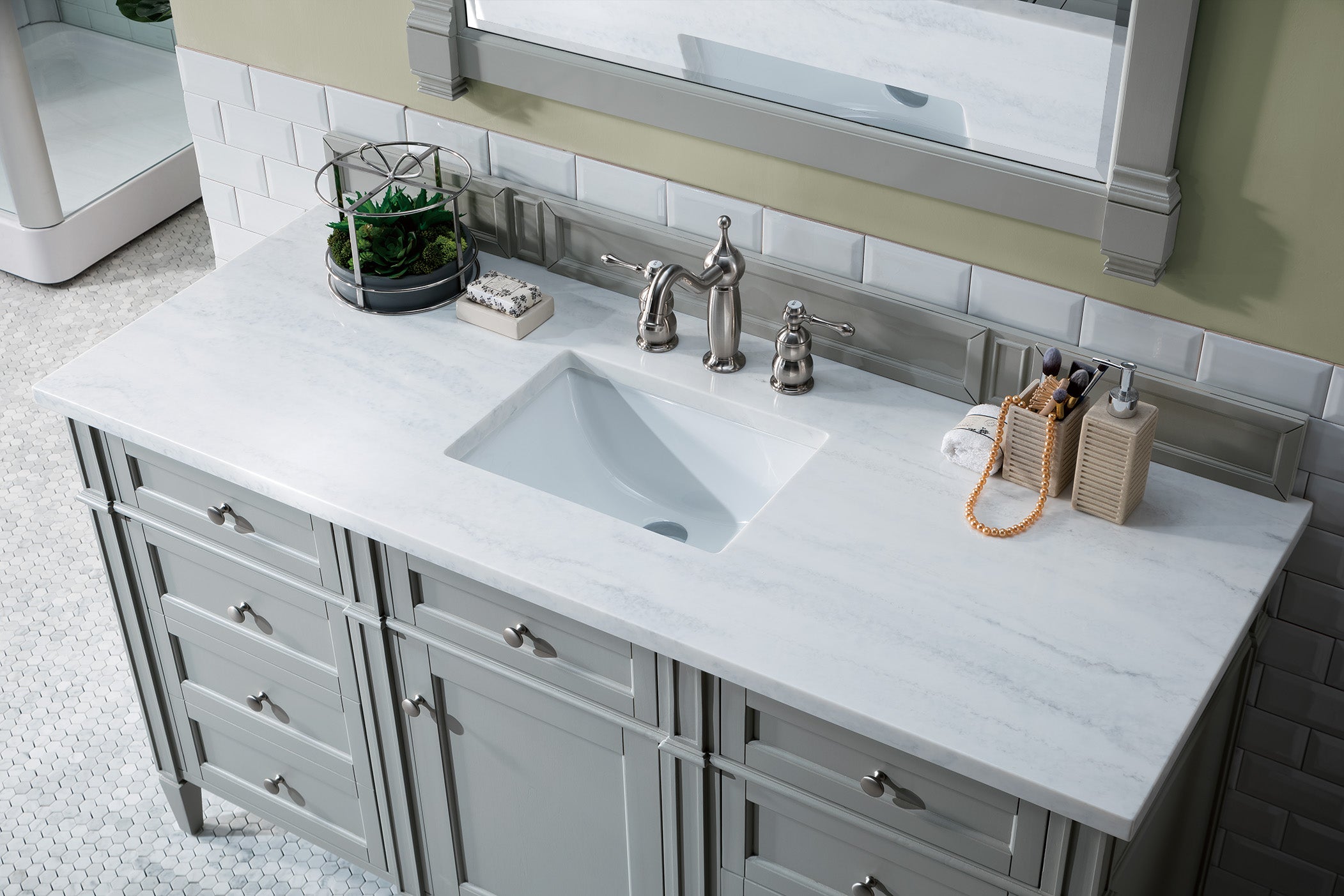James Martin Brittany 60" Single Vanity in Urban Gray with 3cm Countertop