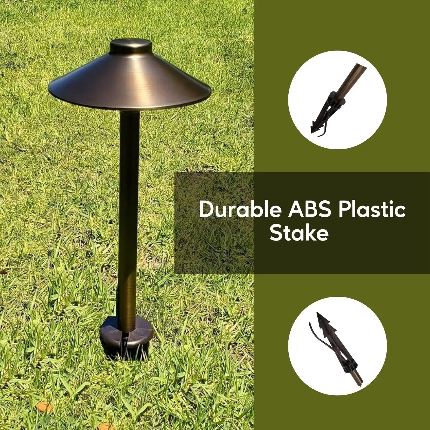 8-Inch Stake In Ground with NPT Thread for 12V Fixtures - 1/2" NPT Thread