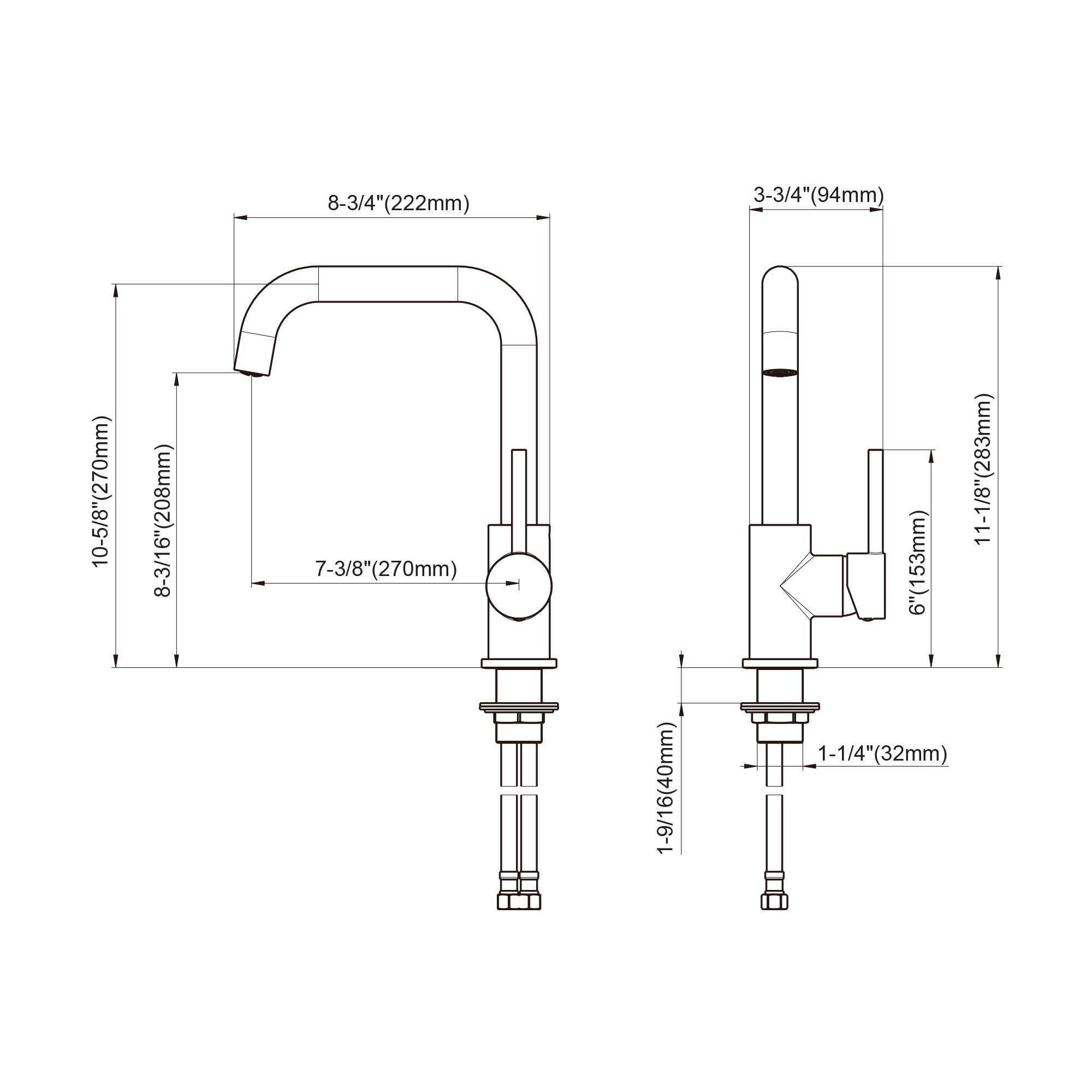 Single Handle Lavatory Faucet - 8001 008