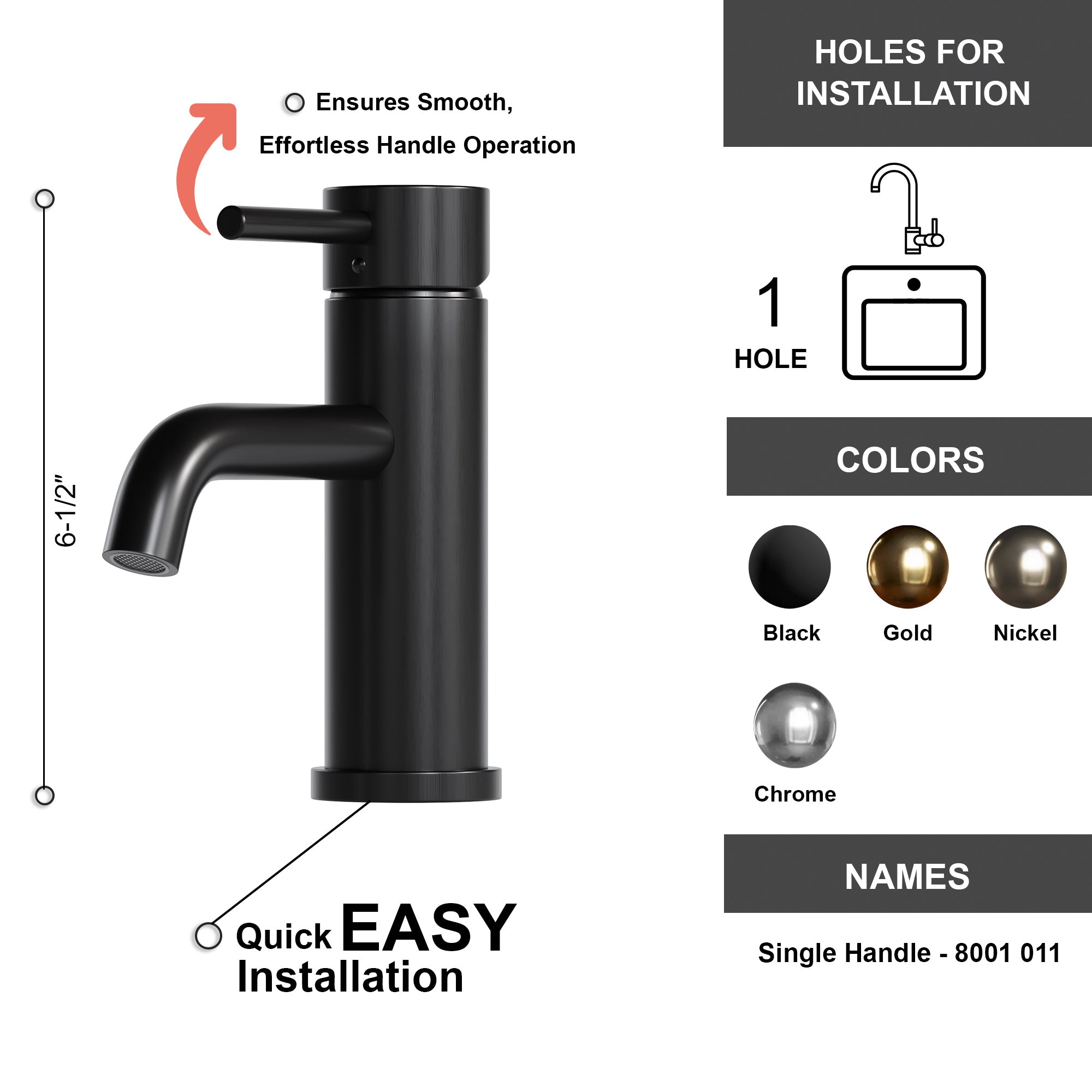 Single Handle Lavatory Faucet - 8001 011